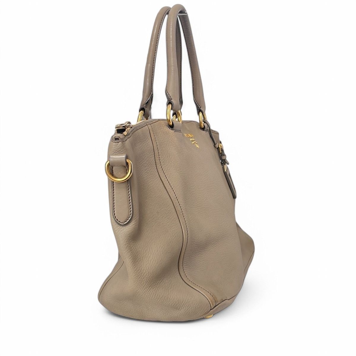 Prada Prada - Deer Leather Handbag Shoulder Bag Gold Hardware Size ONE SIZE - 9 Thumbnail