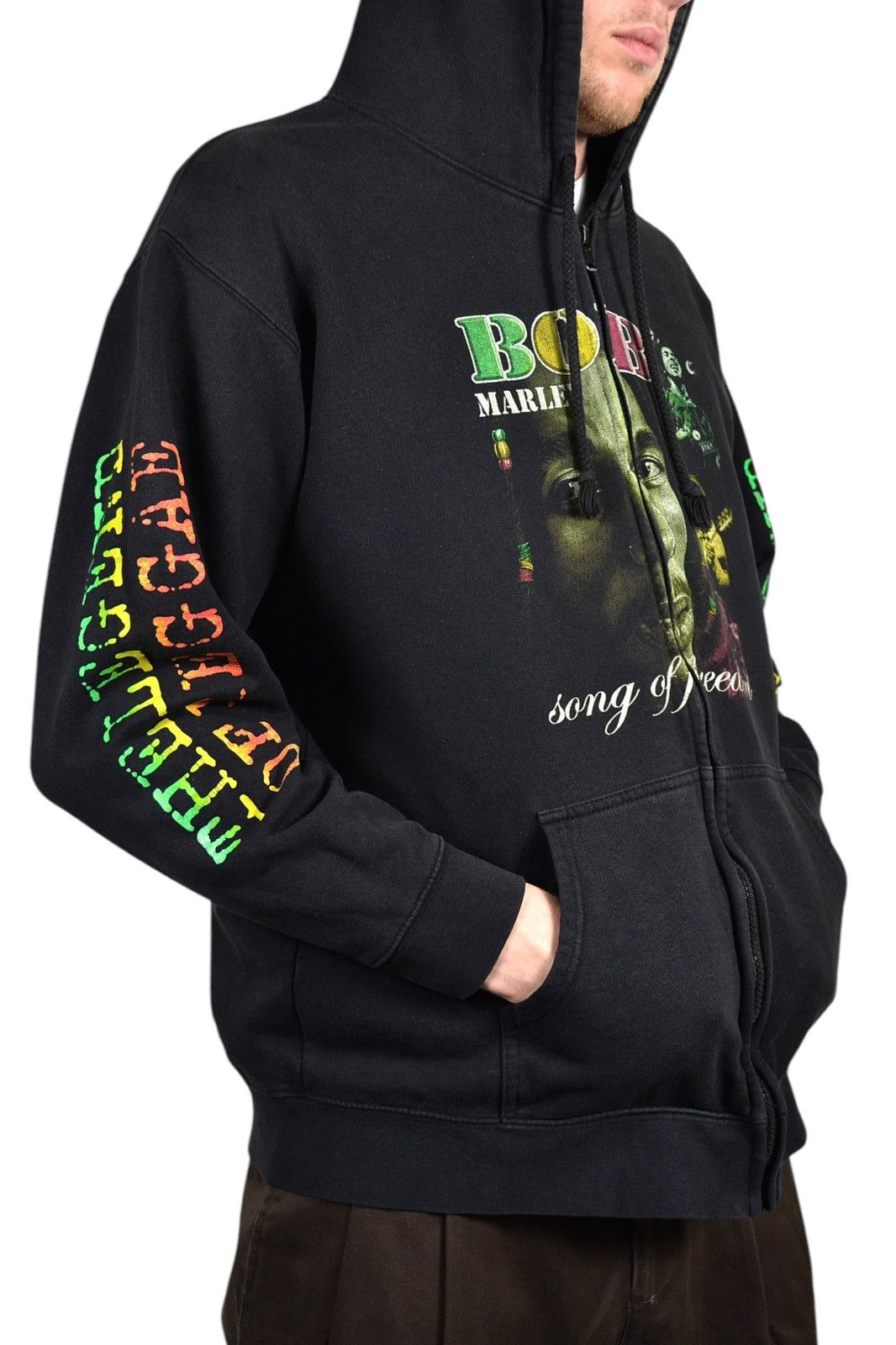 Band Tees Y2K Vintage Bob Marley Full Printed Hoodie Size US M / EU 48-50 / 2 - 7 Thumbnail
