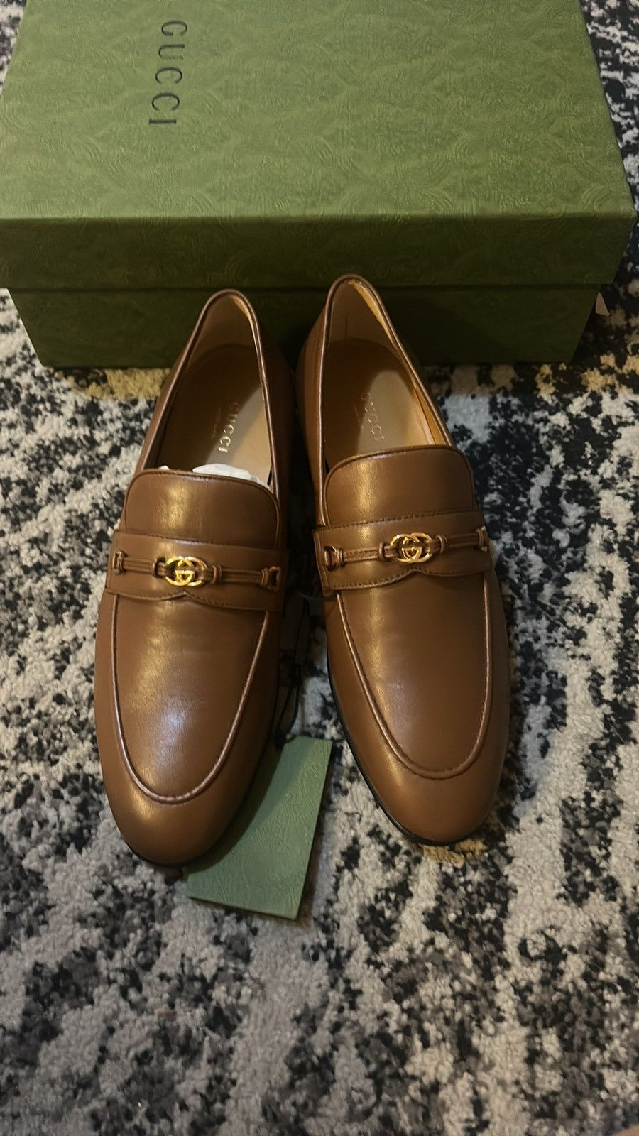 Gucci Gucci GG Logo Moccasin Leather Loafer Cuir Brown Size US 9 / IT 39 - 3 Thumbnail