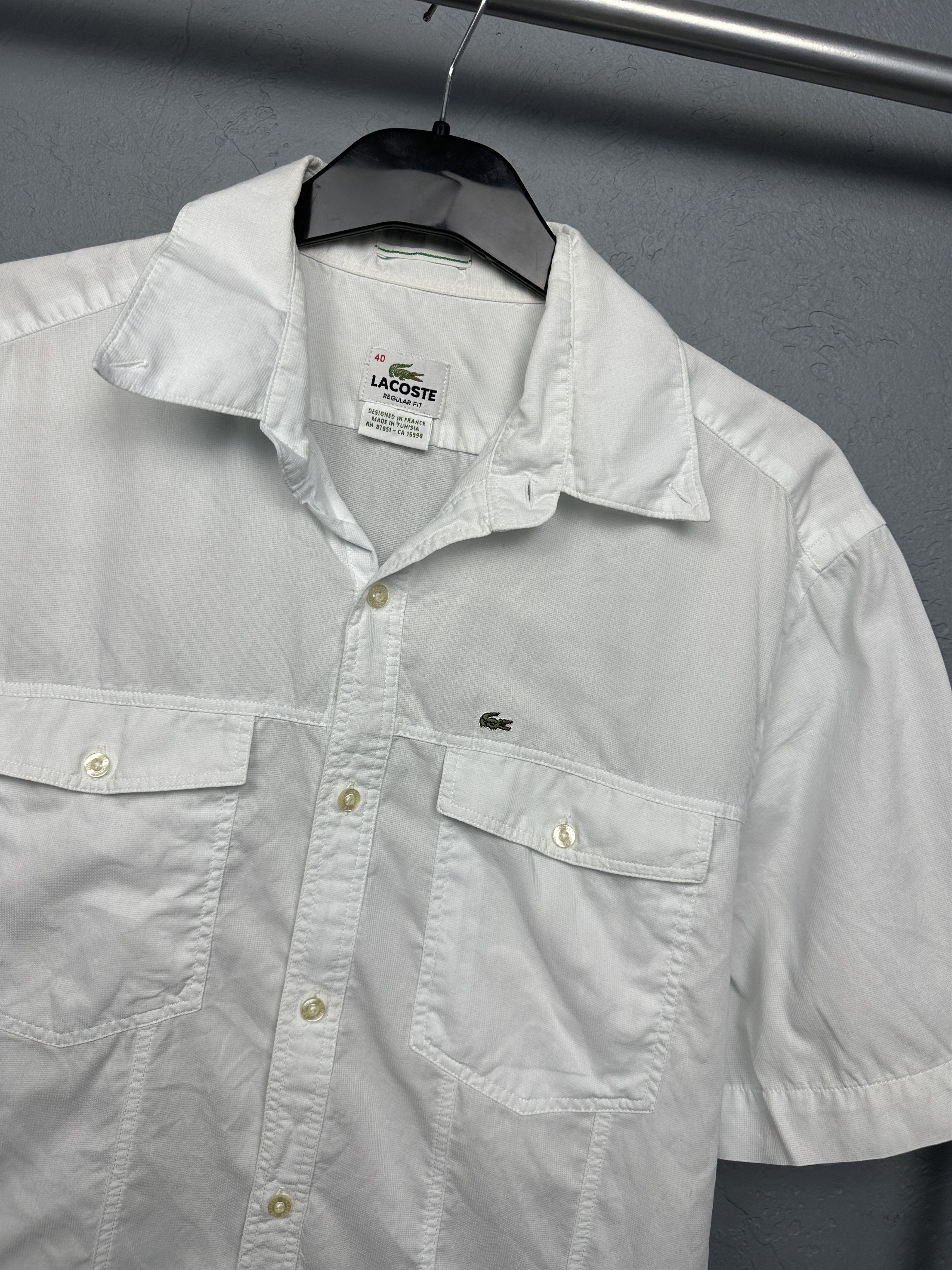 Lacoste × Vintage Lacoste Vintage Short Sleeve White Shirt Size US L / EU 52-54 / 3 - 2 Thumbnail