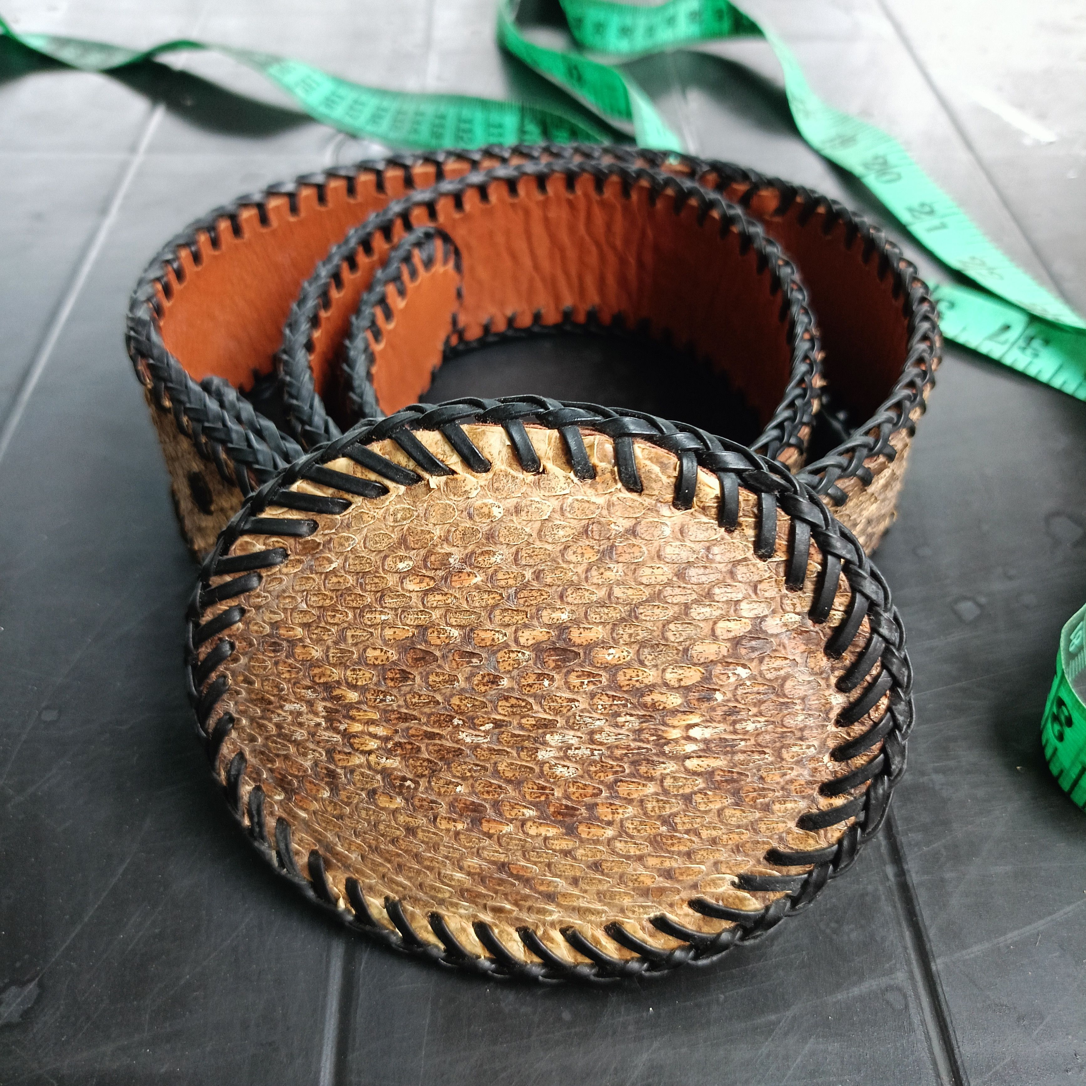 Japanese Brand × Leather Snake Leather Belts Size 34 - 1 Thumbnail