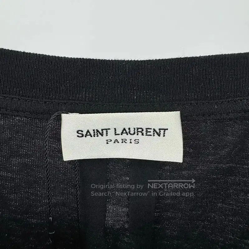 Yves Saint Laurent YSL Black Women's T-Shirt with Heart Accents . Size S / US 4 / IT 40 - 3 Thumbnail