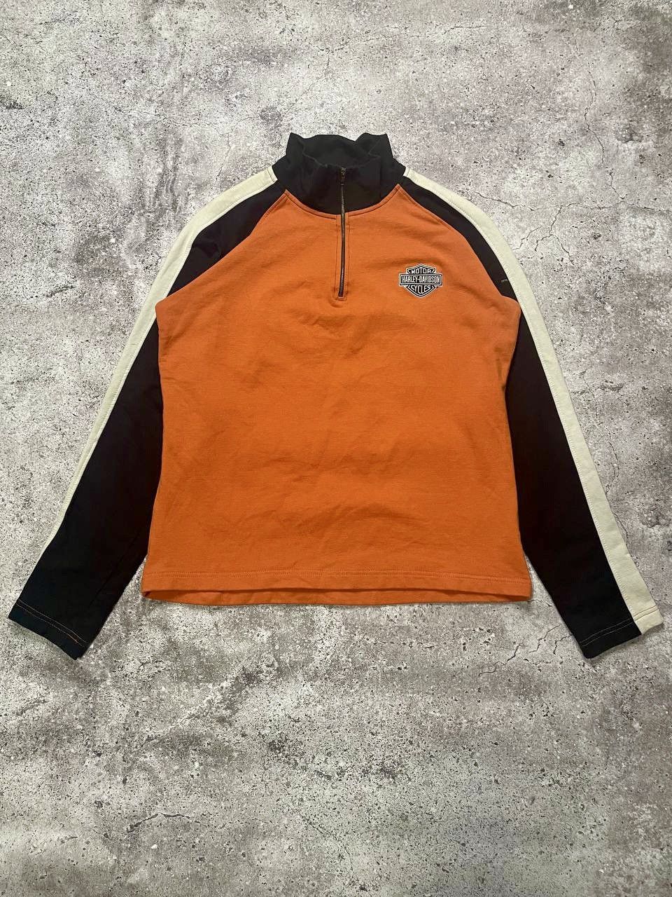 Harley Davidson × Vintage Vintage Harley Davidson Motorcycle 1/3 Zip Sweatshirt Size S / US 4 / IT 40 - 2 Thumbnail