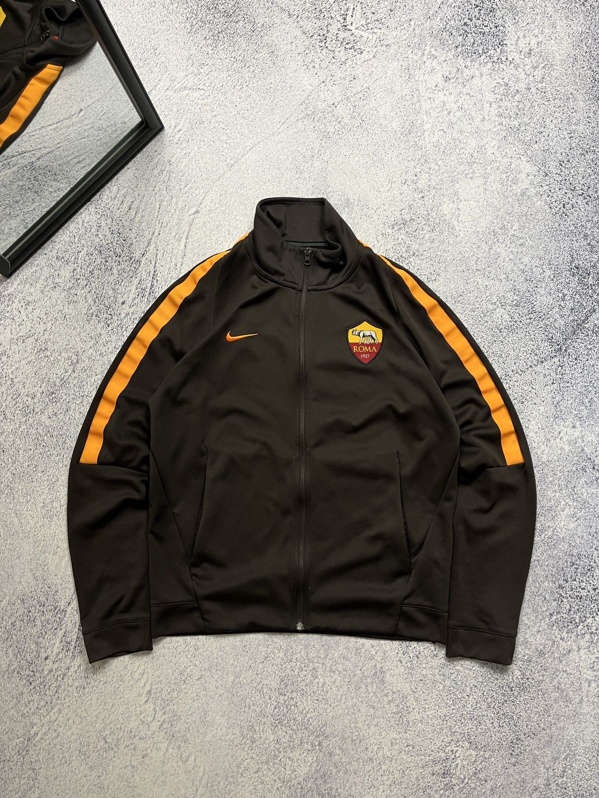 Nike Nike AS Roma Brown Fc Track Jacket Soccer Full Zip Football Size US M / EU 48-50 / 2 - 1 Thumbnail