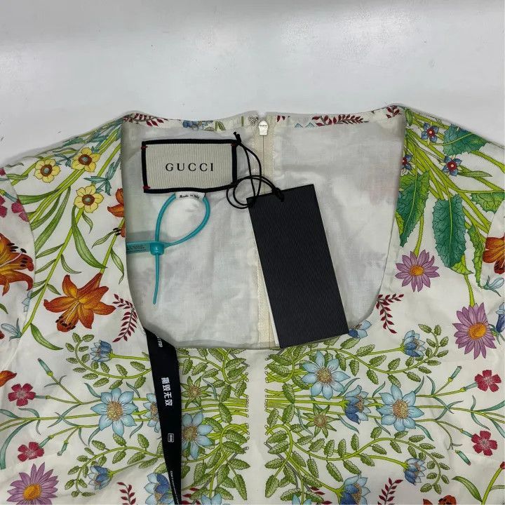 Gucci Gucci Floral Print Short Sleeve Dress-2507 Size L / US 10 / IT 46 - 5 Thumbnail