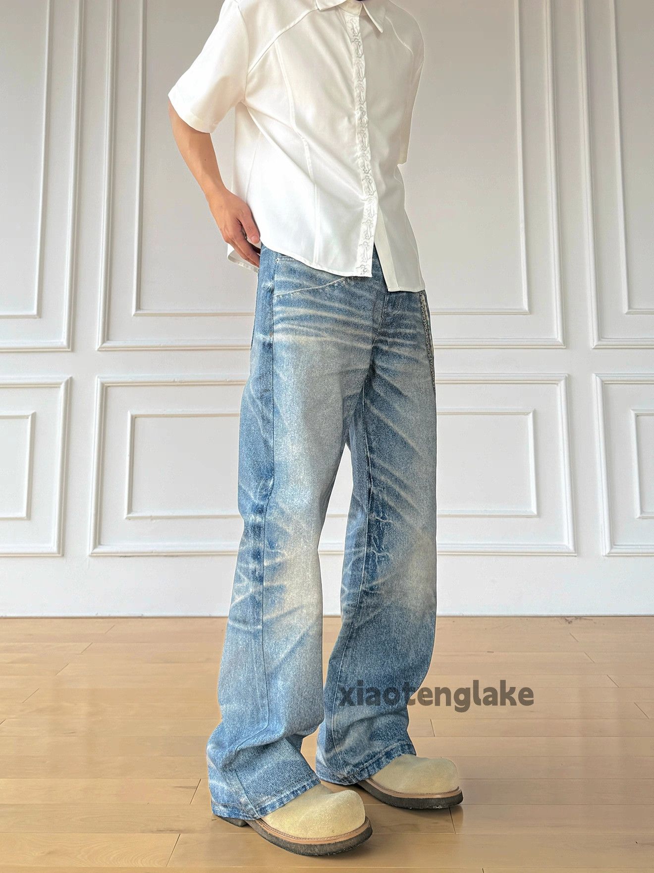 Jean xtl vintage washed faded cleanfit punk hiphop jeans Size US 34 / EU 50 - 4 Thumbnail
