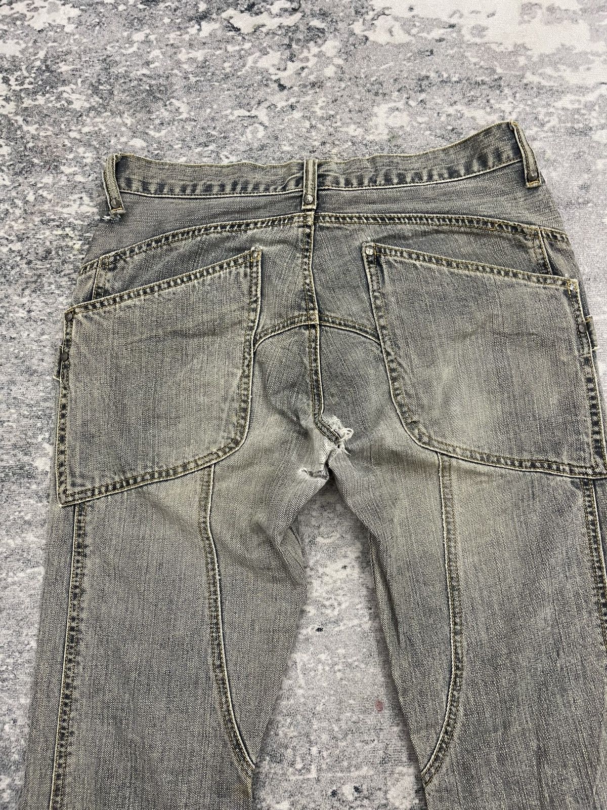 JACKROSE Jack Rose Sick Distressed Flare Jeans s6 Size US 31 - 15 Thumbnail