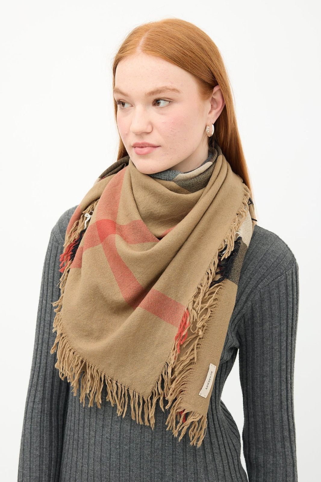 Burberry Burberry Multi Wool Nova Check Square Scarf Size ONE SIZE - 1 Thumbnail