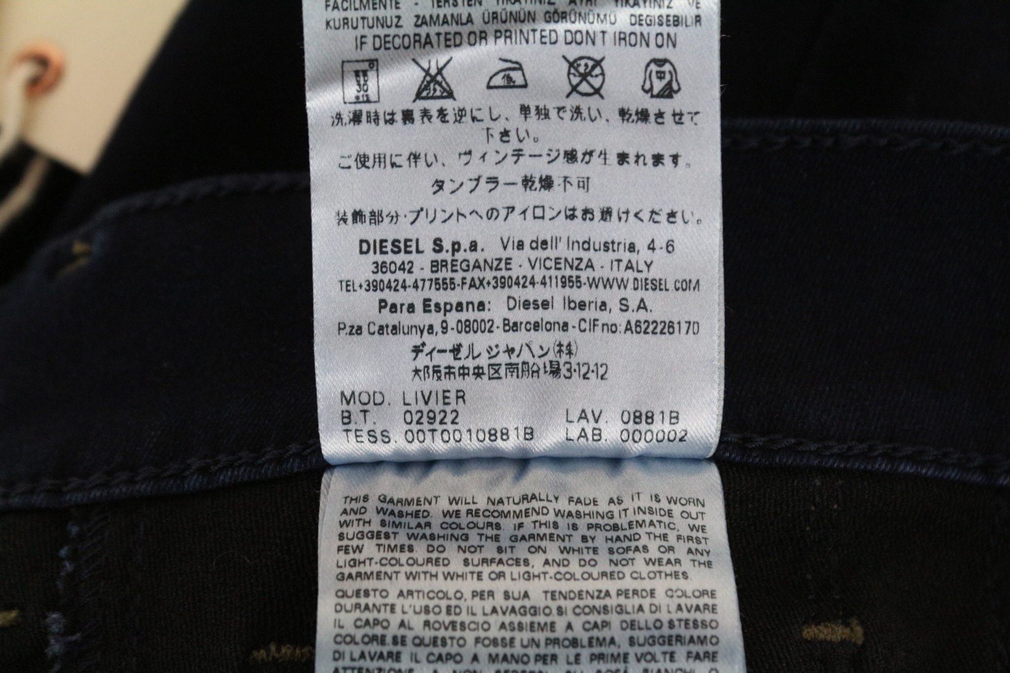 Diesel LIVIER 0881B W25 Blue Stretch Jegging Jeans 69893 Size 25" / US 0 / IT 36 - 9 Thumbnail