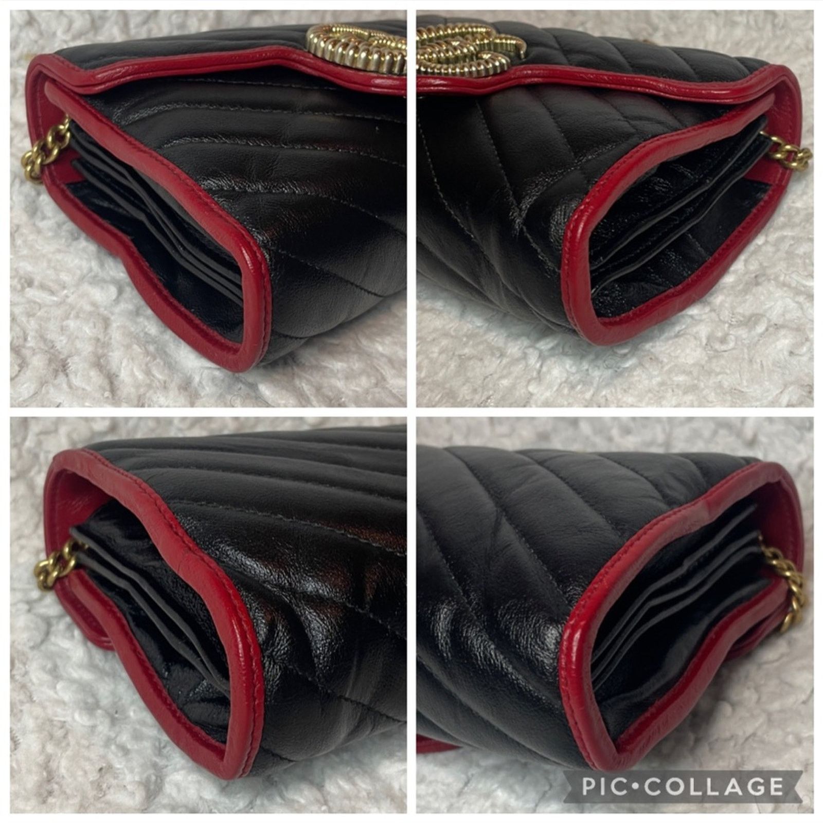 Gucci Gucci Marmont Torchon GG WOC Black/Red 573807 Size ONE SIZE - 9 Thumbnail