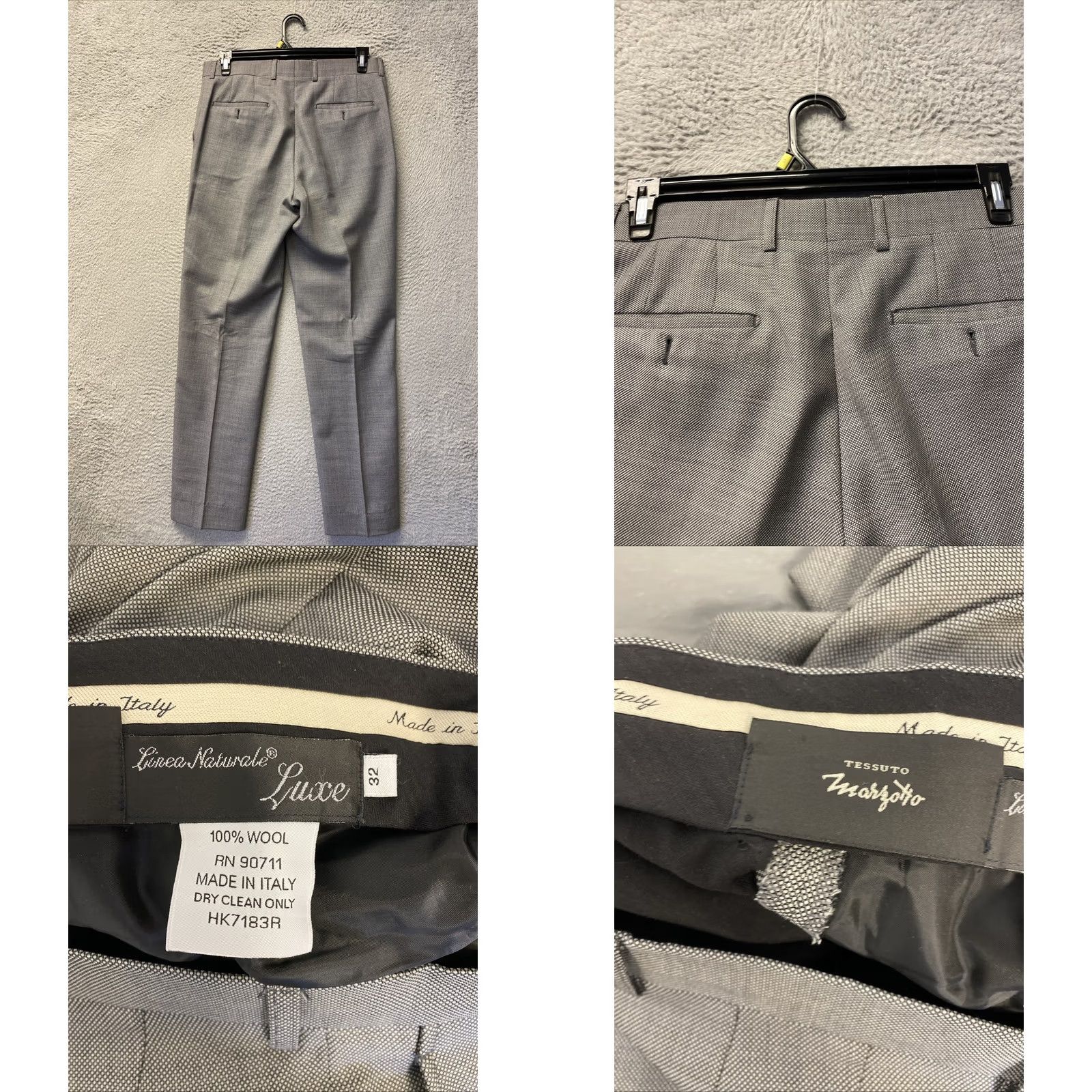 Vintage Linea Naturale Dress Pants Men 34x32 Wool Gray Dress Pants Mens Size US 34 / EU 50 - 8 Thumbnail