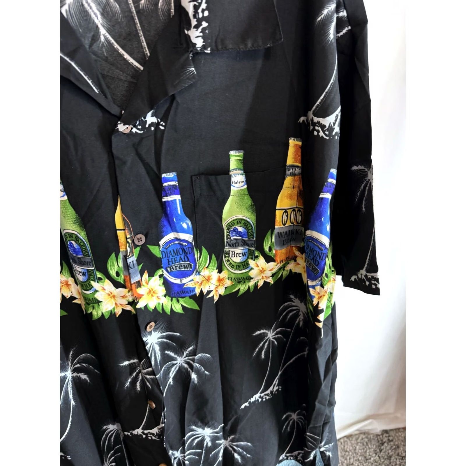 Vintage Koko Hawaii Microfiber Beer Bottle SHORT SLEEVE BUTTON UP SHIRT Large L Mens Size US L / EU 52-54 / 3 - 4 Thumbnail