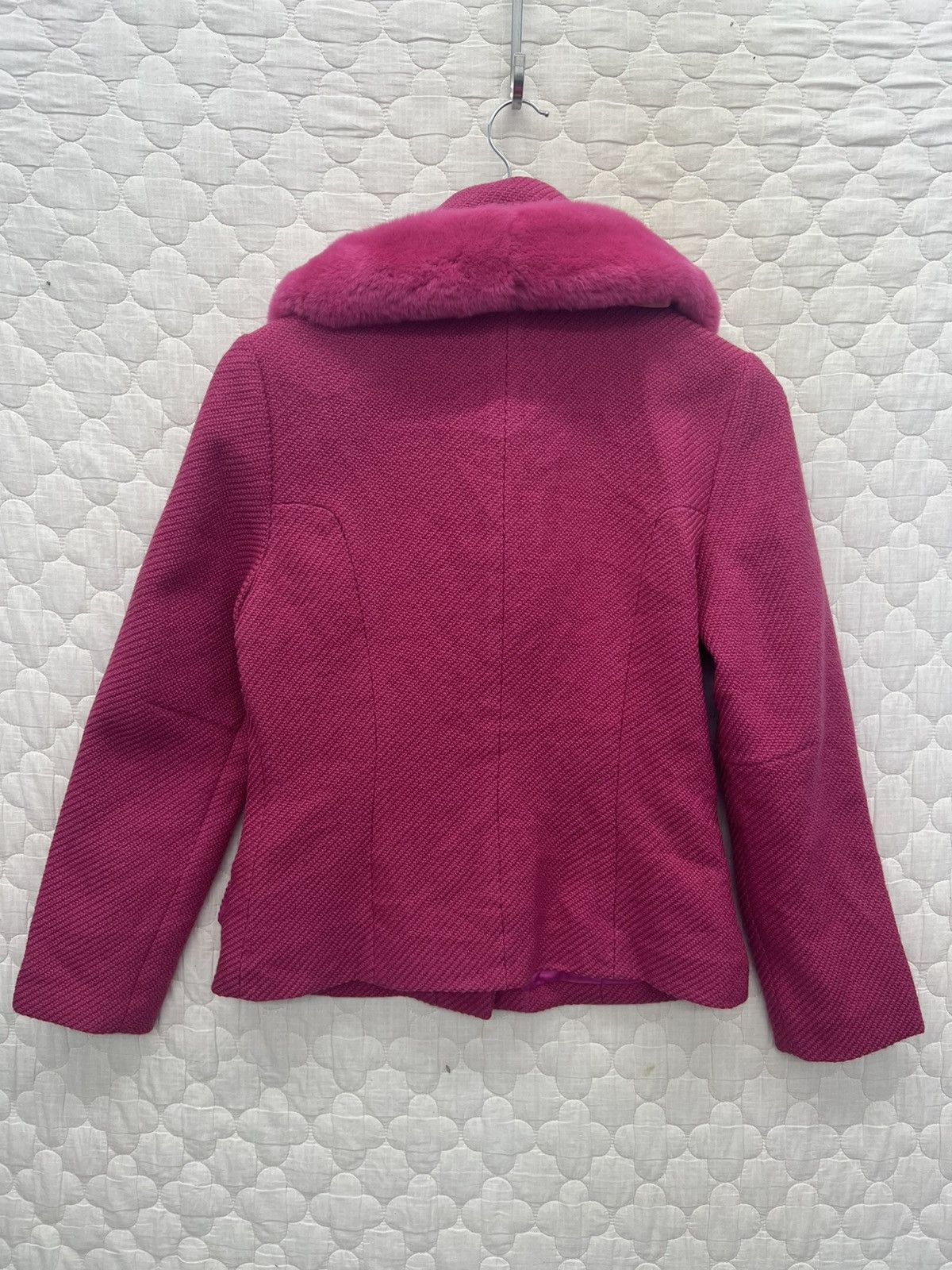 Karl Lagerfeld KARL LAGERFELD FUCHSIA TWEED JACKET Size S / US 4 / IT 40 - 4 Thumbnail