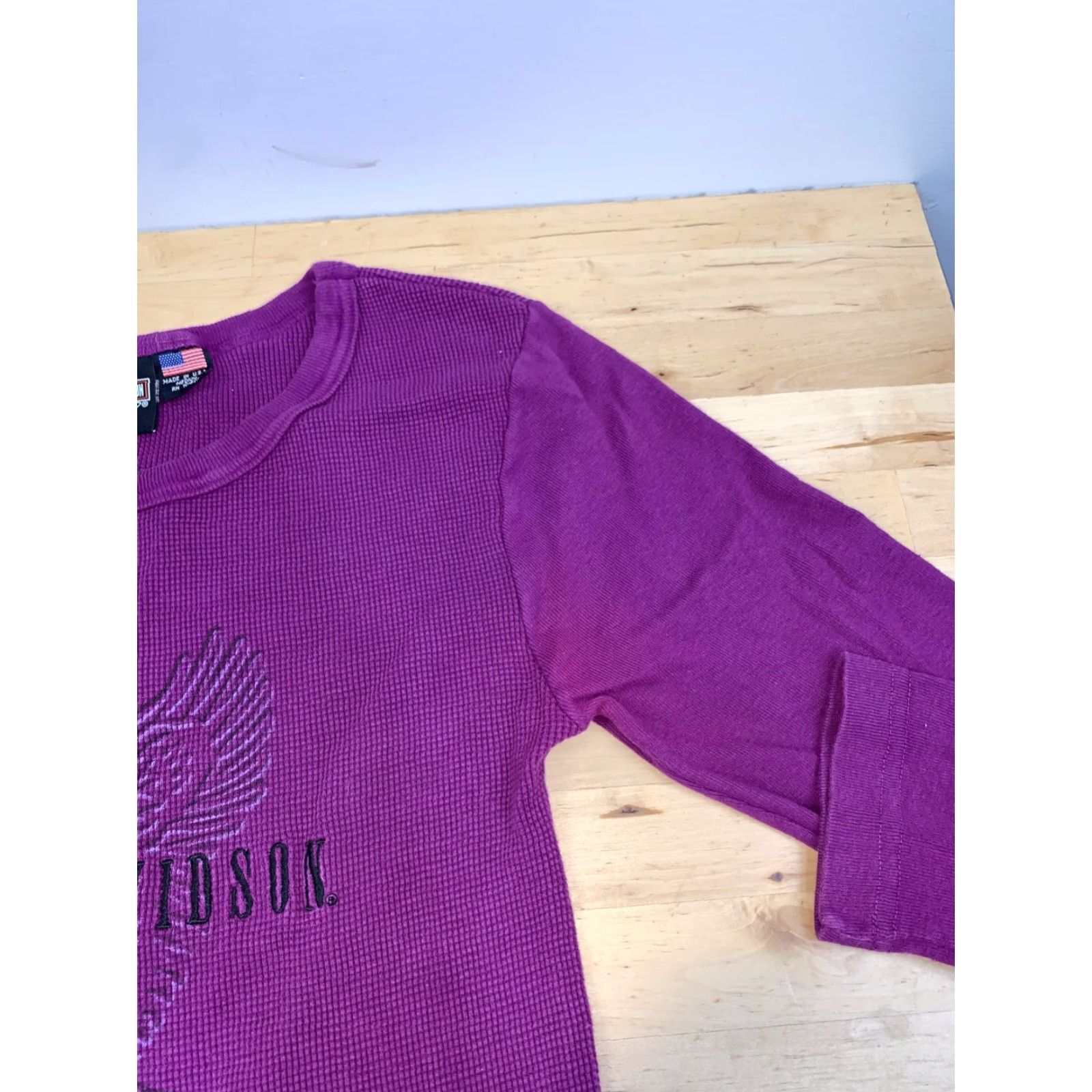 Harley Davidson Harley-Davidson Thermal Shirt Womens M Purple Long Sleeve Embroidered T-Shirt Size M / US 6-8 / IT 42-44 - 5 Thumbnail