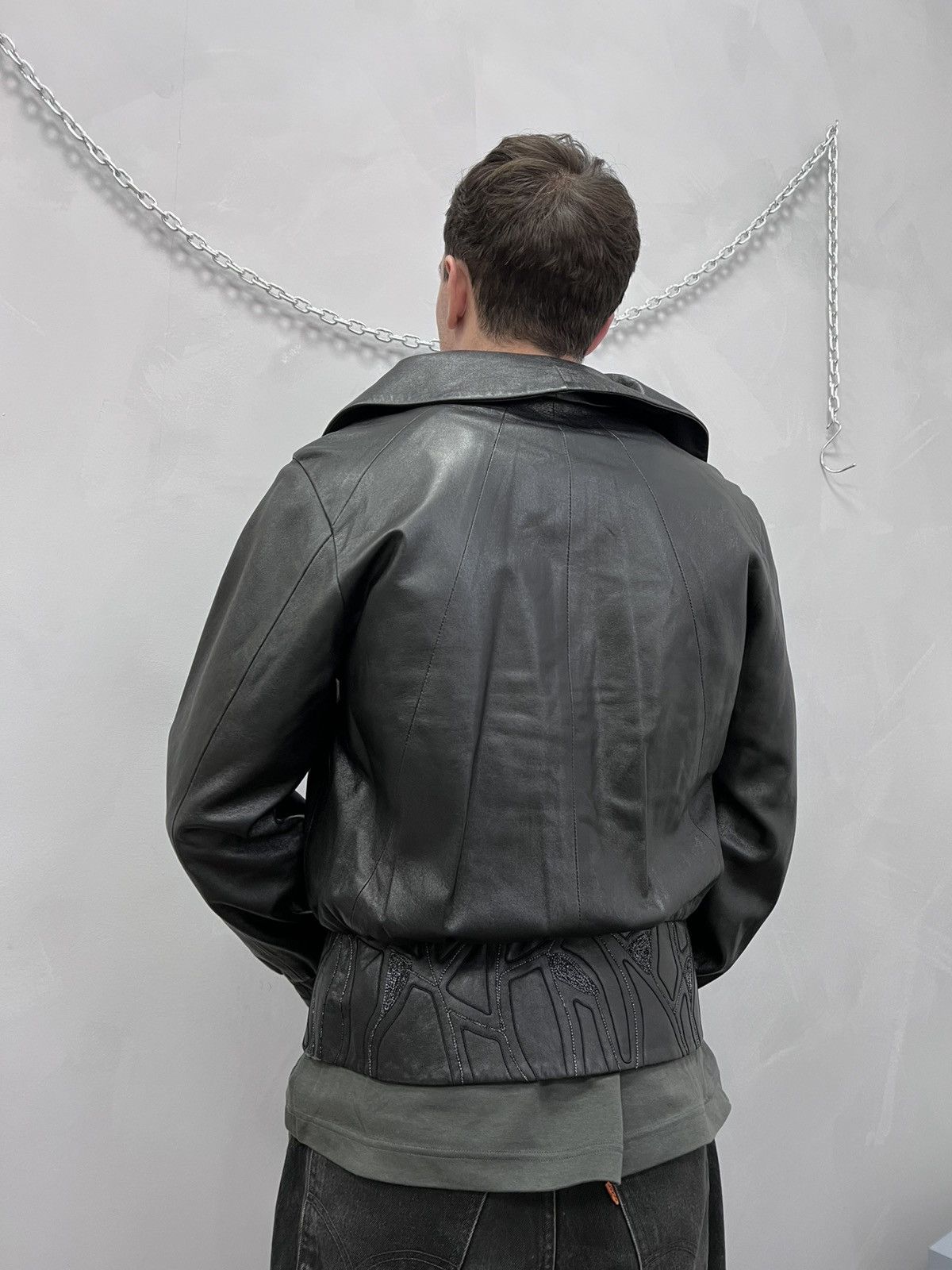 Vintage Vintage Leather biker jacket punk grunge BOMBER JACKET Size US M / EU 48-50 / 2 - 8 Thumbnail