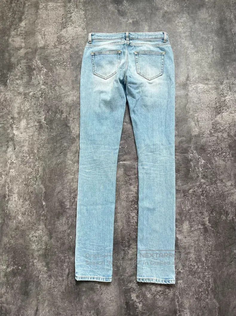 Saint Laurent Paris Saint Laurent Paris Washed Blue Destroyed Denim Pants Size US 26 / EU 42 - 8 Thumbnail