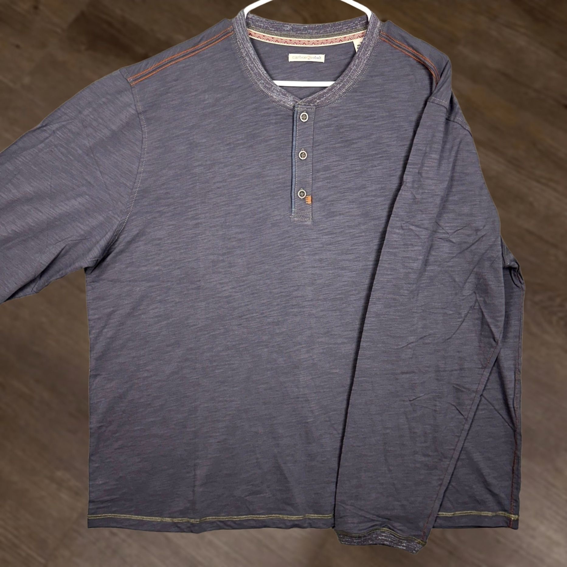 Carbon2Cobalt Carbon2Cobalt T-Shirt Men 2XL Gray Henley Tee Lightweight Long Sleeve Casual EUC Size US XXL / EU 58 / 5 - 1 Thumbnail