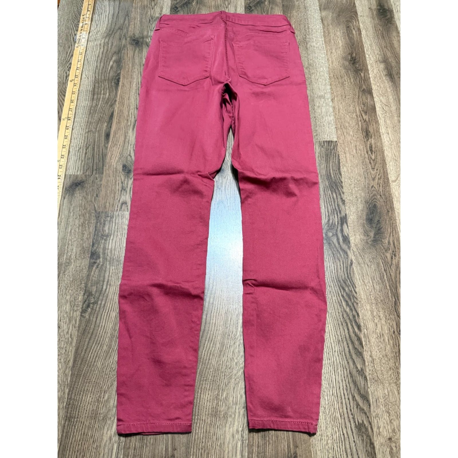 Market Market & Spruce Jeans Women's 4 Red Skinny Mid Rise Pockets Denim Cotton 5-Pocket Clothing Womens Size 27" / US 4 / IT 40 - 2 Thumbnail