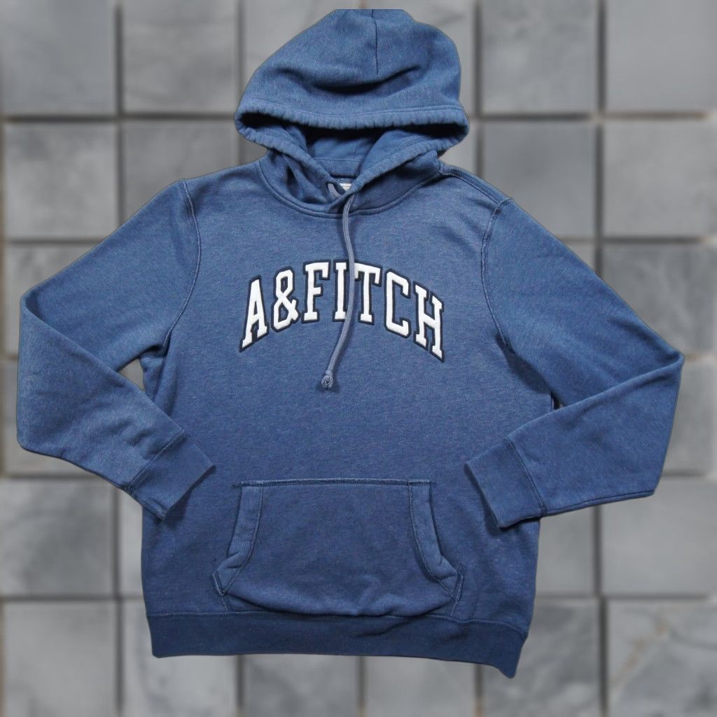 Abercrombie & Fitch Abercrombie & Fitch Sweatshirt Mens Large Blue Hoodie Fleece Pullover Logo Size US L / EU 52-54 / 3 - 1 Thumbnail