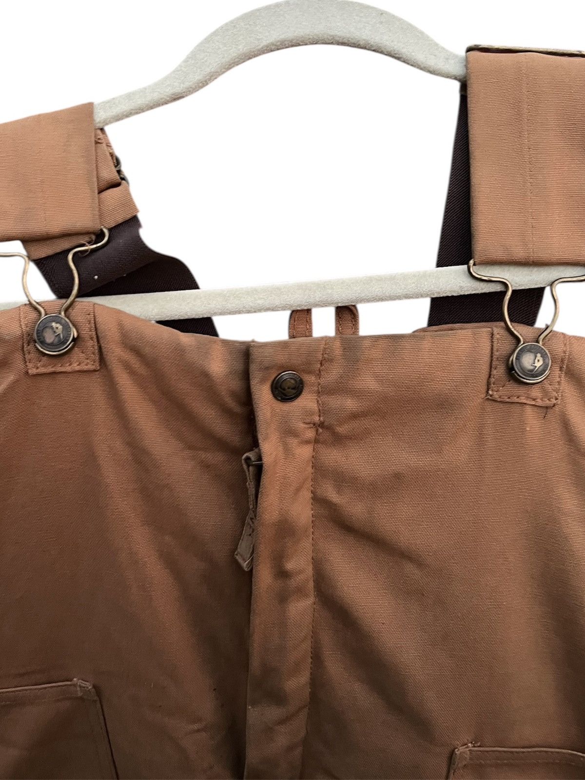 Carhartt Berne Tan Duck Bib Work Worn Overalls Workwear Size XXL Size US 41 - 5 Thumbnail