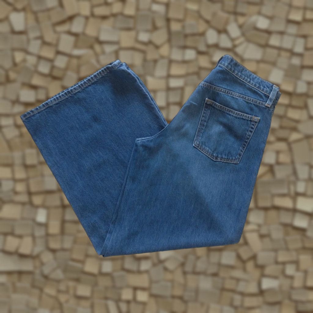 Gap VINTAGE GAP WIDE LEG SUPER BAGGY Y2K RETRO BLUE DENIM JEANS 28x31 Womens 6L Size 28" / US 6 / IT 42 - 1 Thumbnail