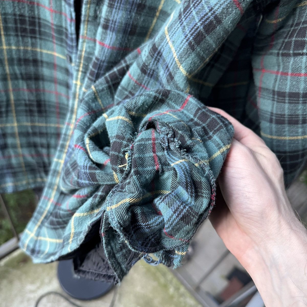 Vintage Thrashed Faded Distressed Flannel Shirt ERD Grunge Chrome Size US XL / EU 56 / 4 - 9 Thumbnail
