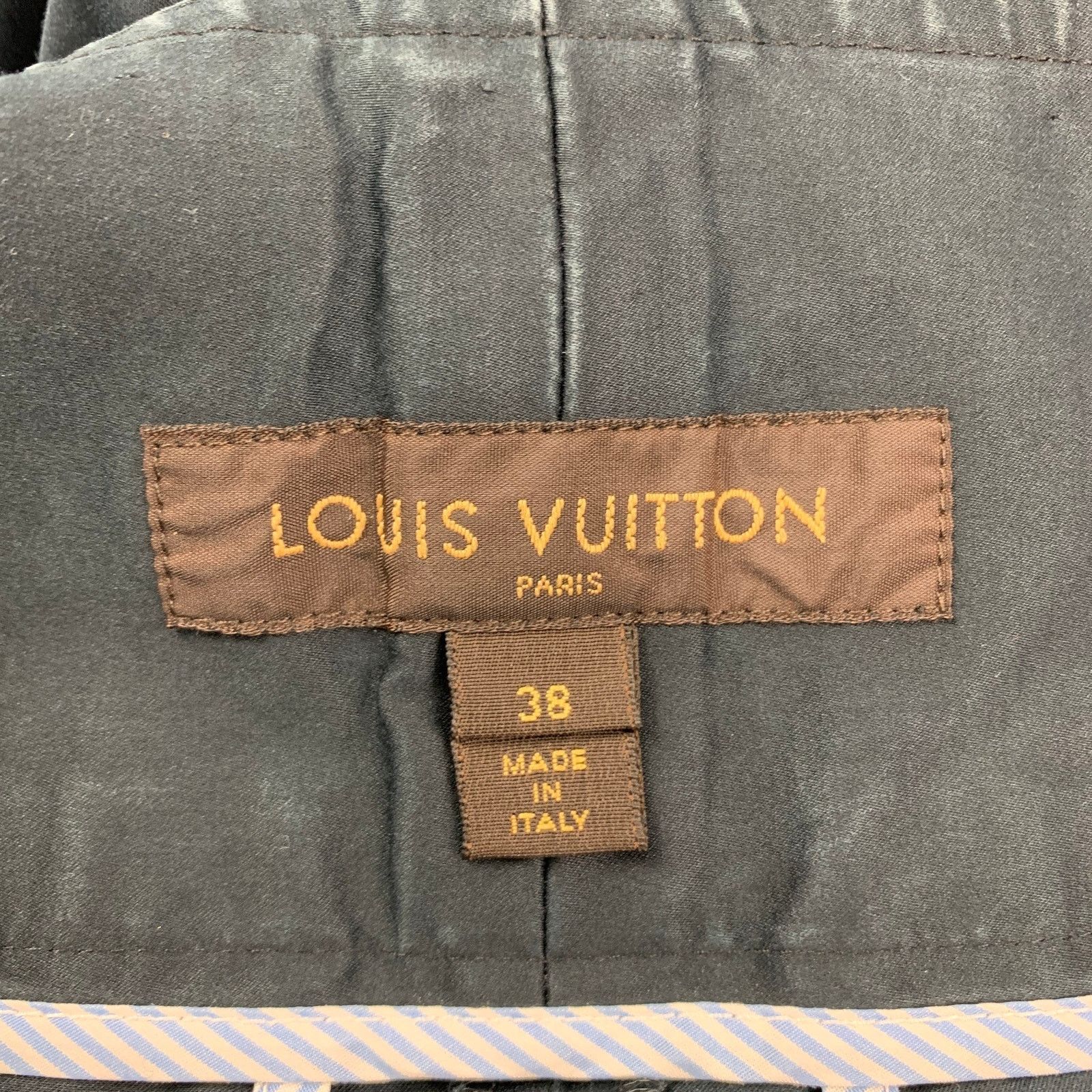 Louis Vuitton LOUIS VUITTON Size 6 Navy Cotton High Waisted Dress Pants Size 28" / US 6 / IT 42 - 6 Thumbnail