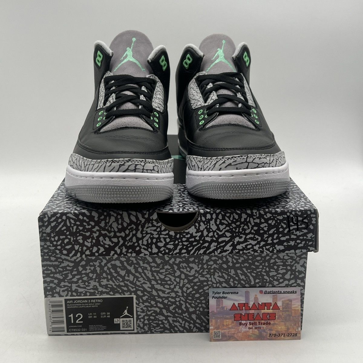 Jordan Brand Air Jordan 3 green glow Size US 12 / EU 45 - 2 Thumbnail