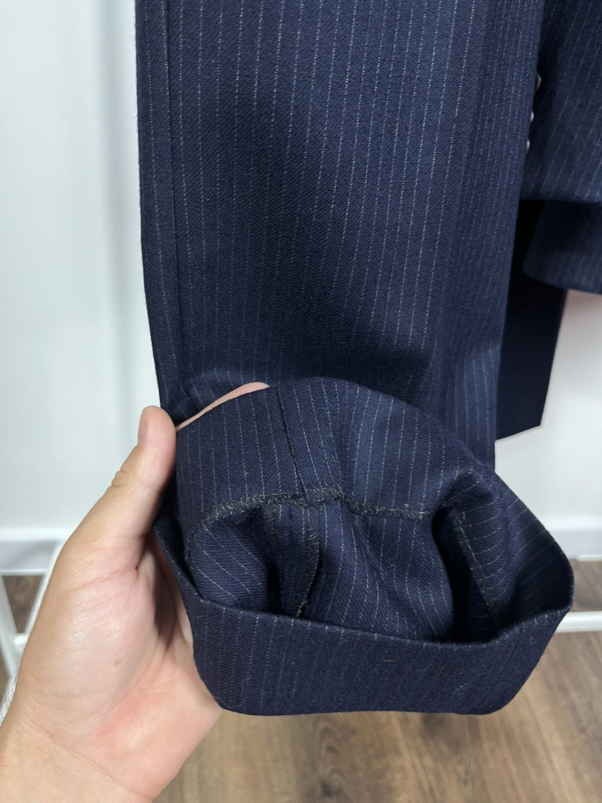 Vintage Wool 3-Piece Suit Pinstripe 40R Blazer Vest Pants