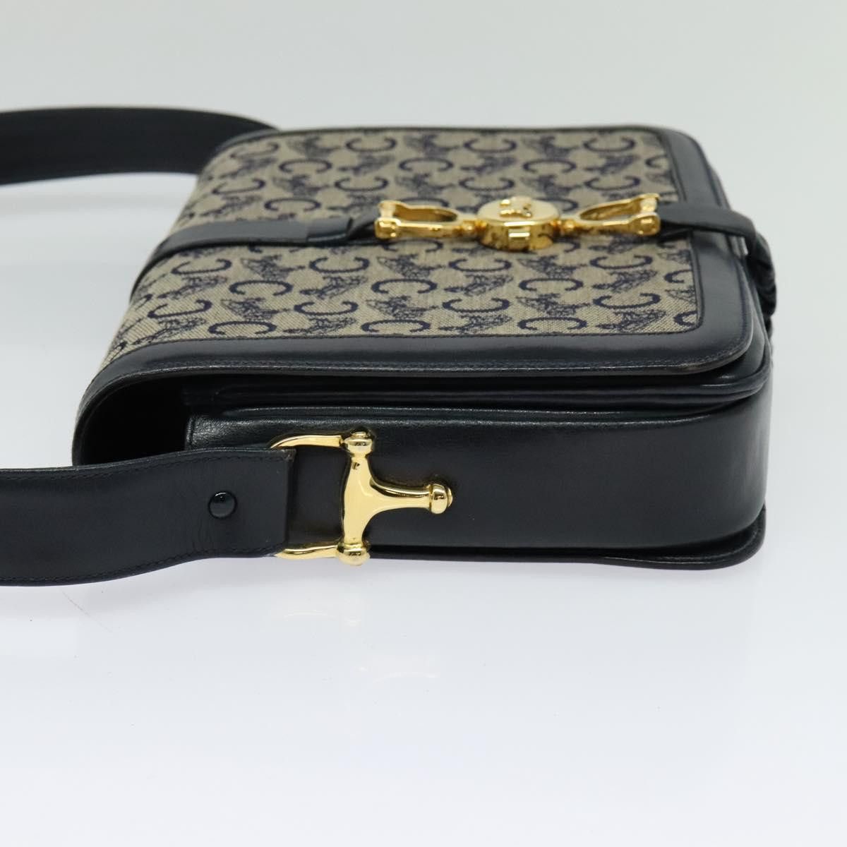 Celine CELINE C Sulky Shoulder Bag Canvas Navy Gold Size ONE SIZE - 4 Thumbnail