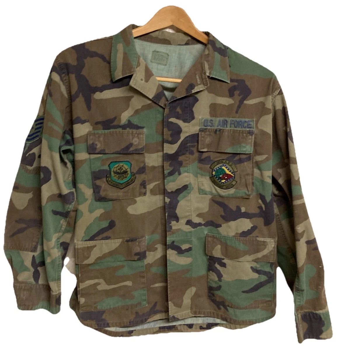 Other VTG 90s Woodland Camo BDU Coat USAF 96th APS AMC Sz Lrg Size US L / EU 52-54 / 3 - 1 Thumbnail