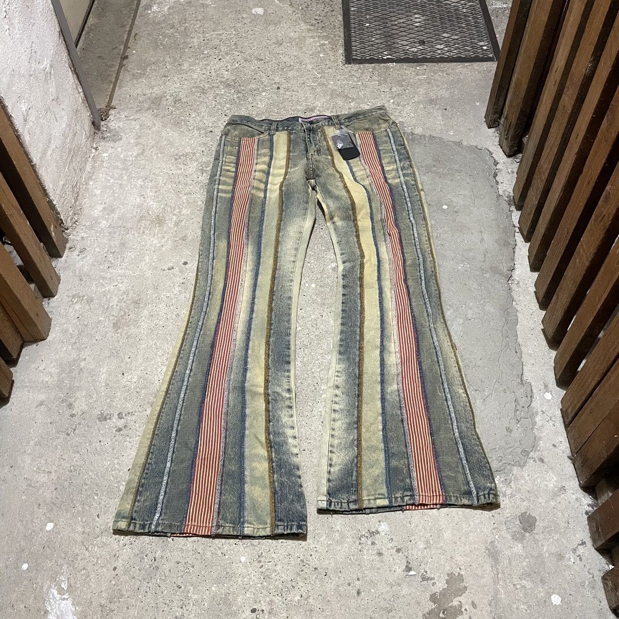 If Six Was Nine × Tornado Mart × Vintage Vintage fishbone boot cut flared jeans Size US 32 / EU 48 - 1 Thumbnail