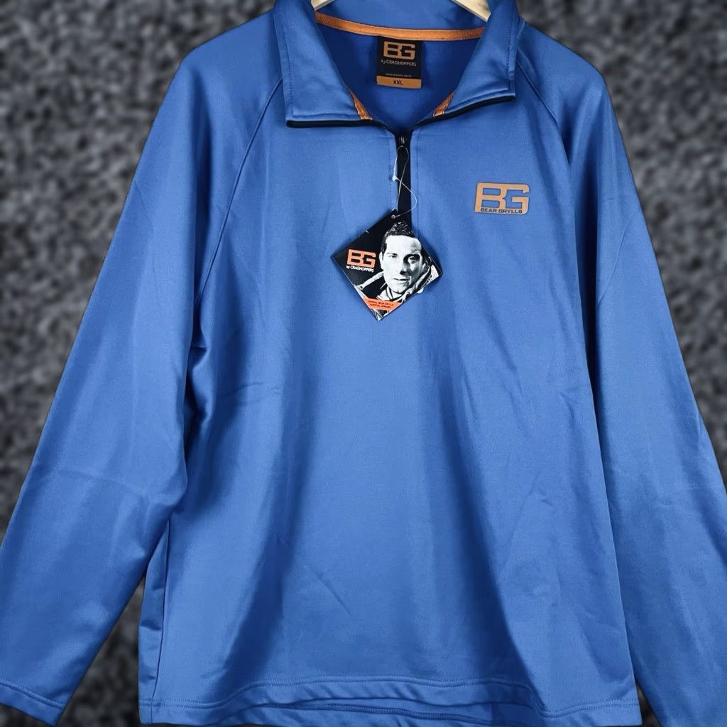 Vintage Bear Grylls By Craghoppers 1/4 Zip Pullover Mens 2XL Tech Blue NWT T634 Size US XXL / EU 58 / 5 - 1 Thumbnail