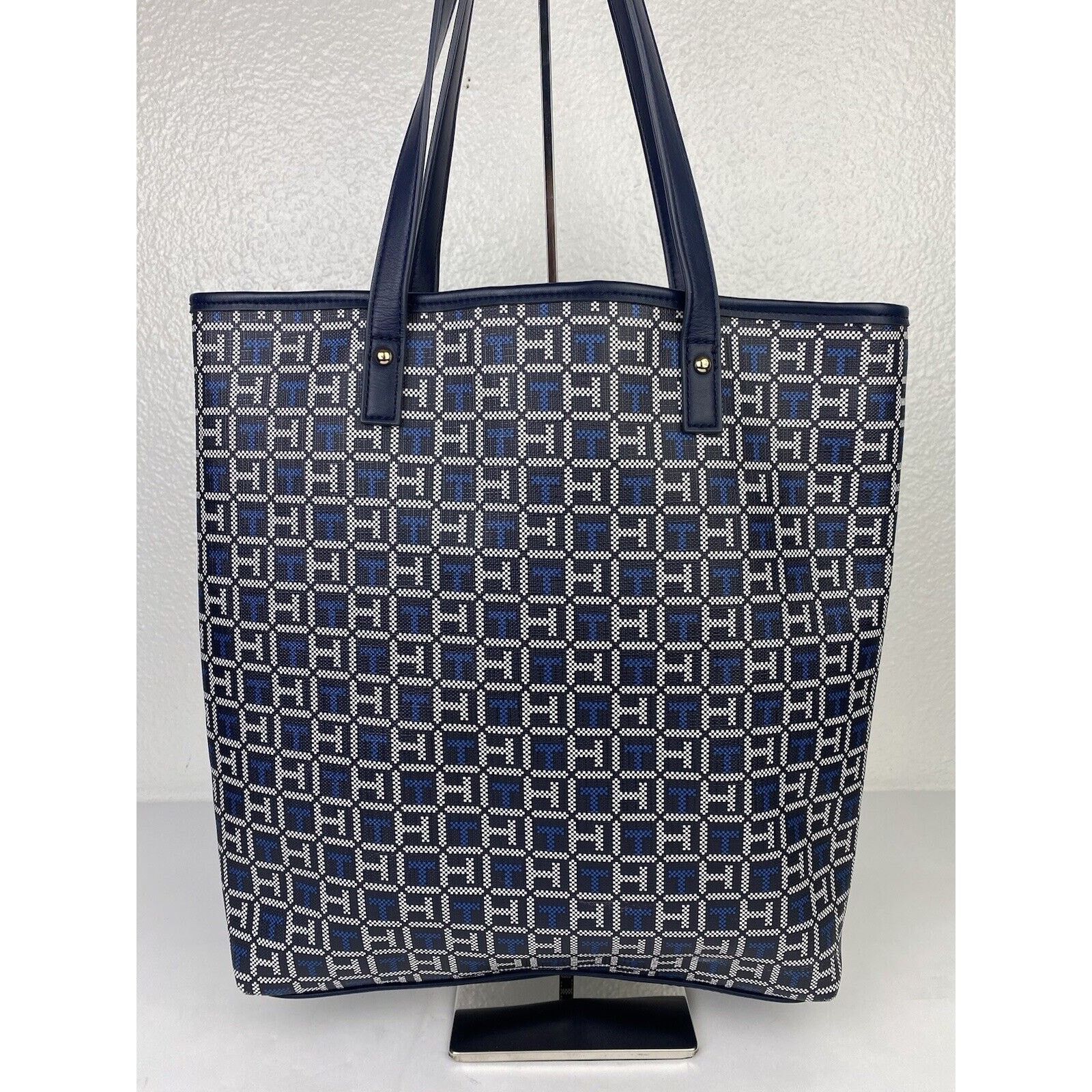 Tommy Hilfiger Tommy Hilfiger Blue Tote Logo Monogram Purse Shoulder Bag Size ONE SIZE - 7 Thumbnail