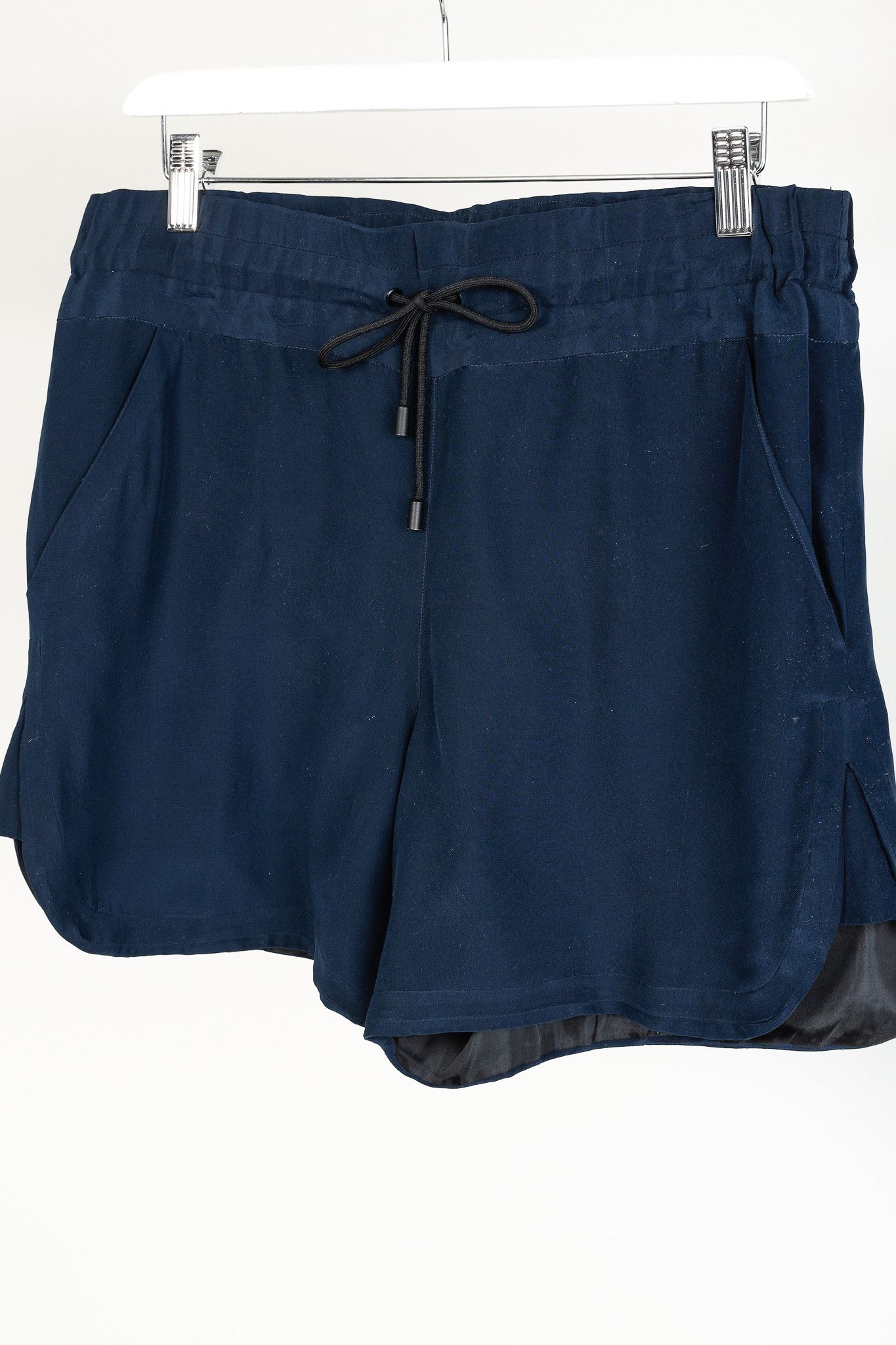 Public School Public School SS/15 Runway Navy Silk Charmeuse Boxer Shorts Size 32" / US 10 / IT 46 - 3 Thumbnail