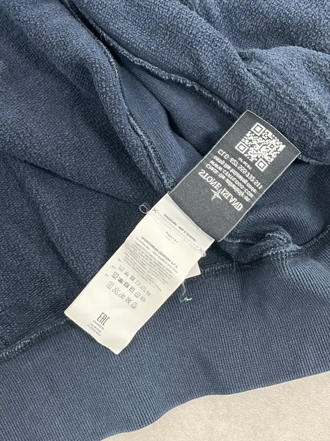 Stone Island Navy Signature Minimalist Zip-up Hoodie