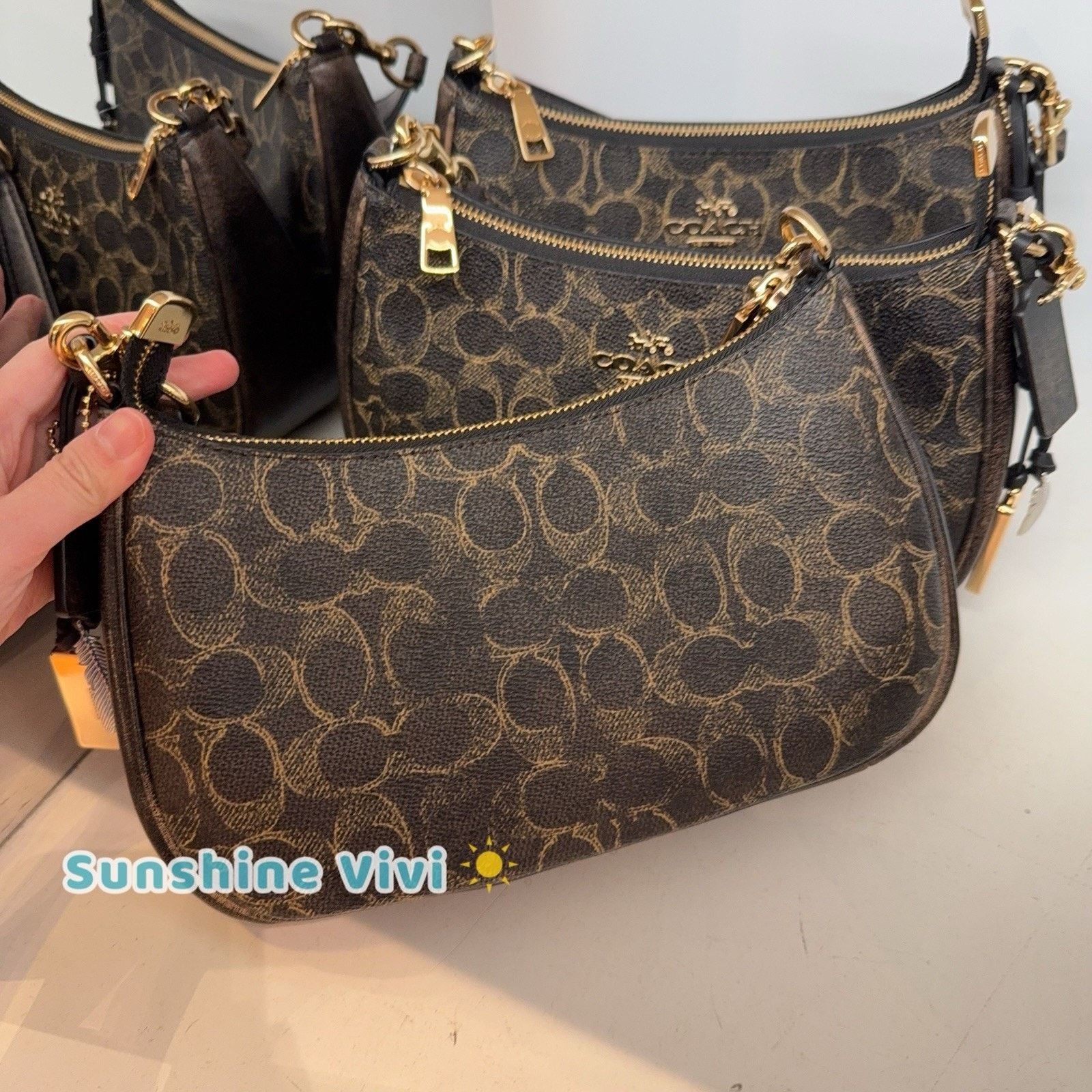 Coach NWT Coach Teri Shoulder Bag Loved Charms CDY18 Gold/Brown Size ONE SIZE - 3 Thumbnail