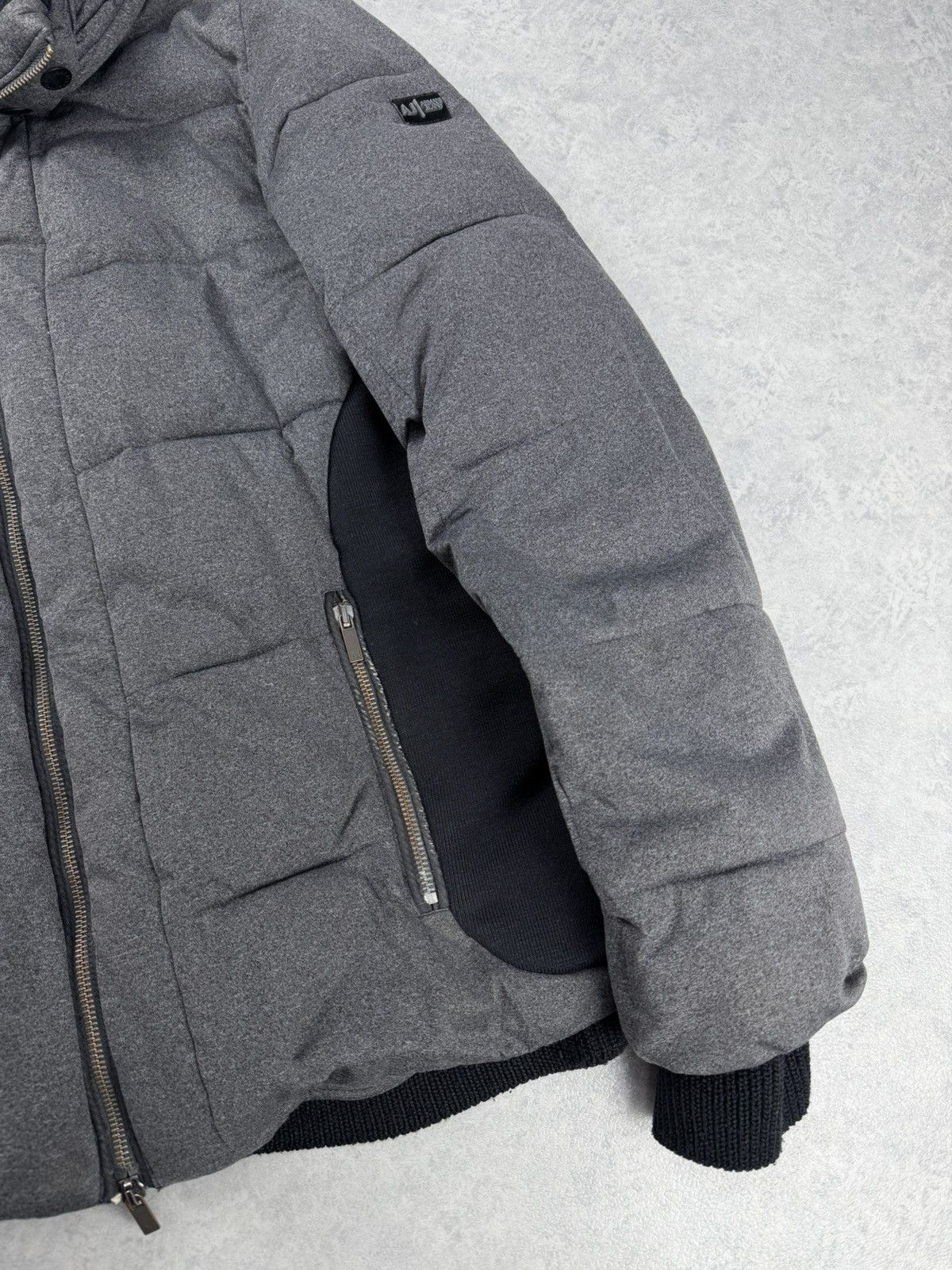 Armani Armani Jeans AJ Grey Hooded Puffer Jacket Size 52 Size US L / EU 52-54 / 3 - 3 Thumbnail