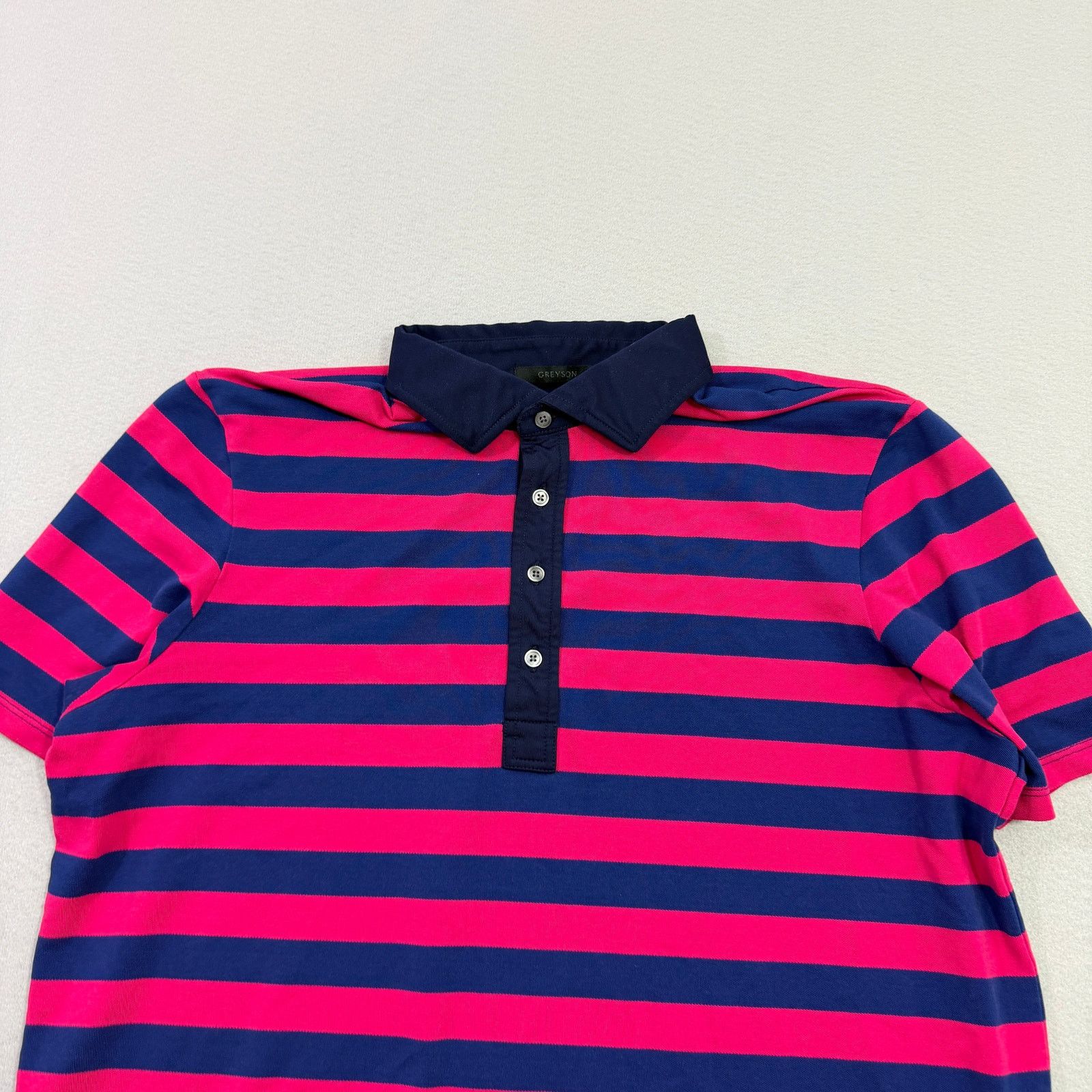 Other Greyson Polo Shirt Men's XL Pink Blue Striped Collared Size US XL / EU 56 / 4 - 2 Thumbnail
