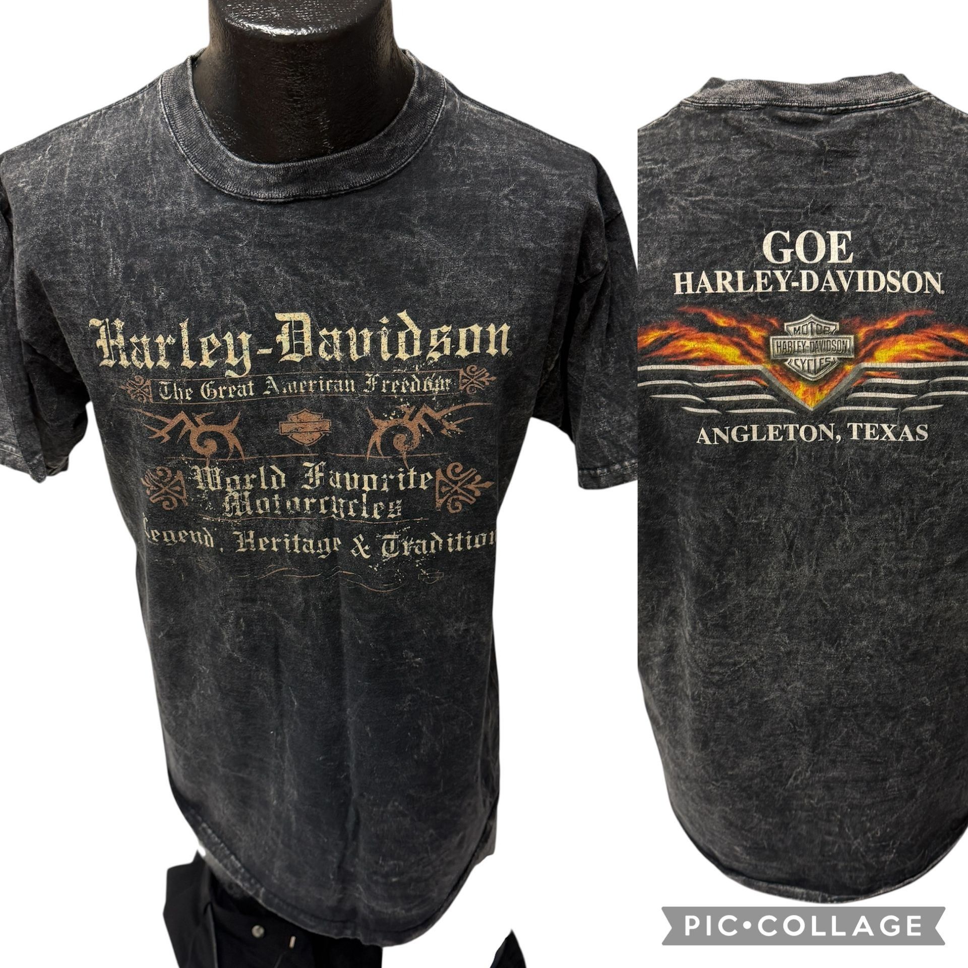 Harley Davidson Harley Davidson STONE WASH Motorcycle GOE Angleton Texas Tee Size US M / EU 48-50 / 2 - 1 Thumbnail