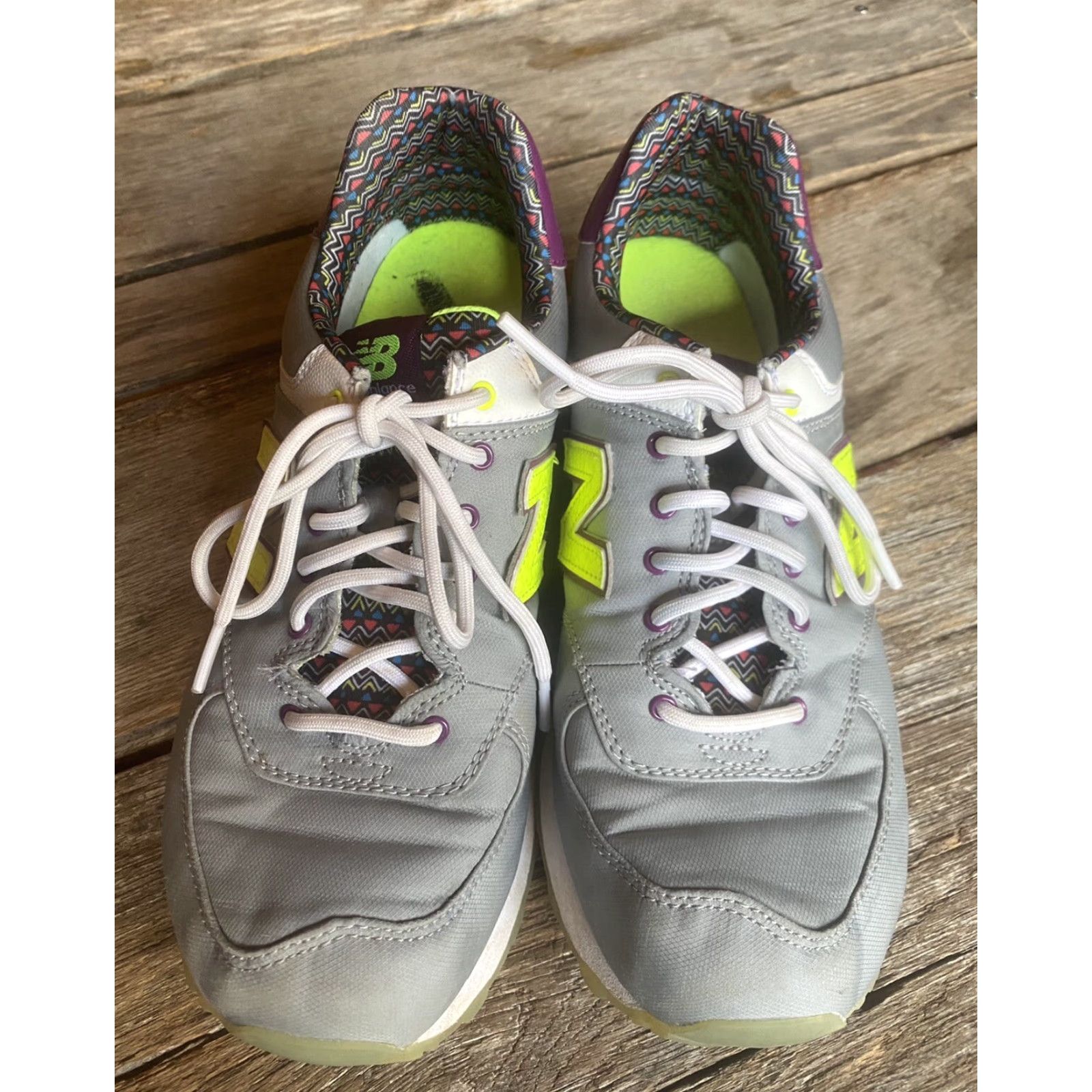 New Balance Womens New Balance 574 Street Beat Gray Voltage Violet US-8.5 UK-6.5 EU-40 Run Sneaker, Pre-owned Size US 7 / IT 37 - 3 Thumbnail