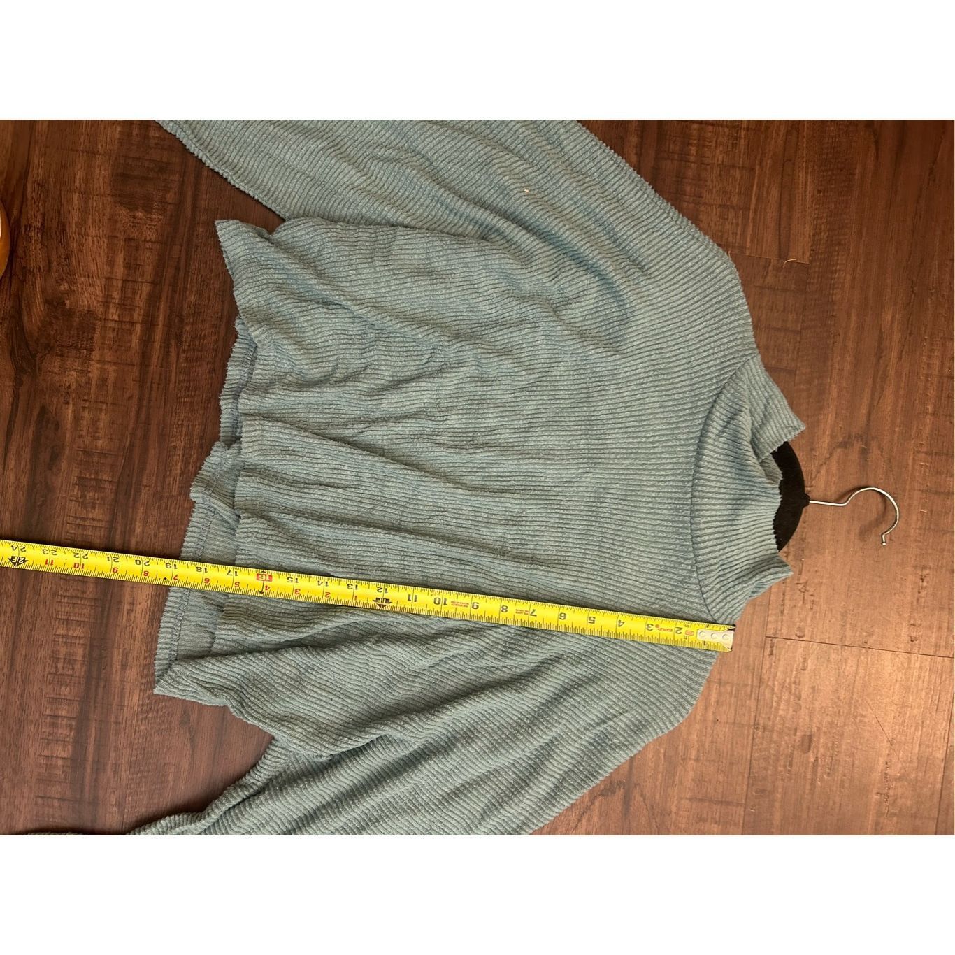 Blush Blue Blush Teal Cropped Ribbed Turtleneck Sweater, Size Larg Size L / US 10 / IT 46 - 3 Thumbnail