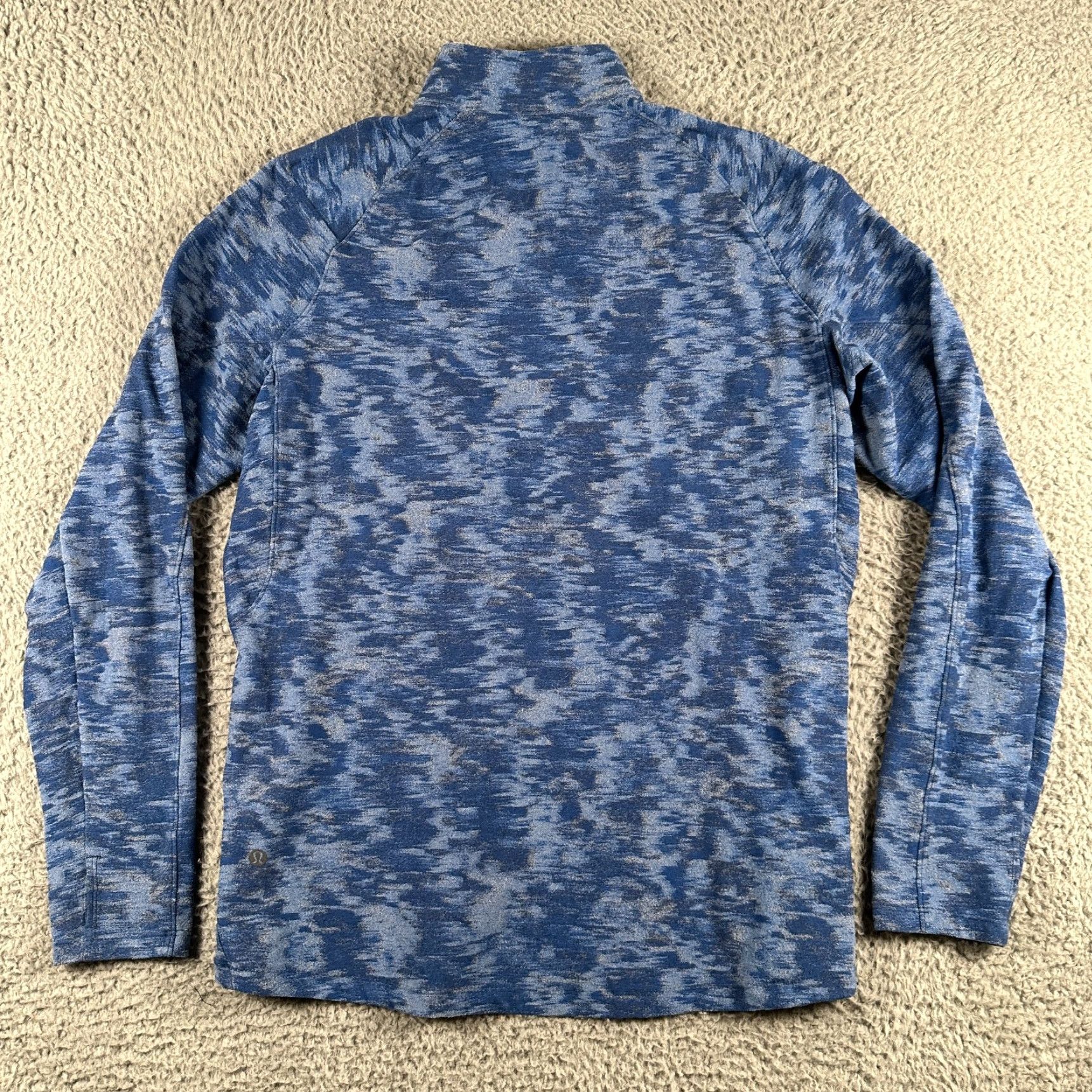 Lululemon Lululemon Surge Warm Half Zip Shirt Mens L Blue Abstract Long Sleeve Activewear Size US L / EU 52-54 / 3 - 4 Thumbnail