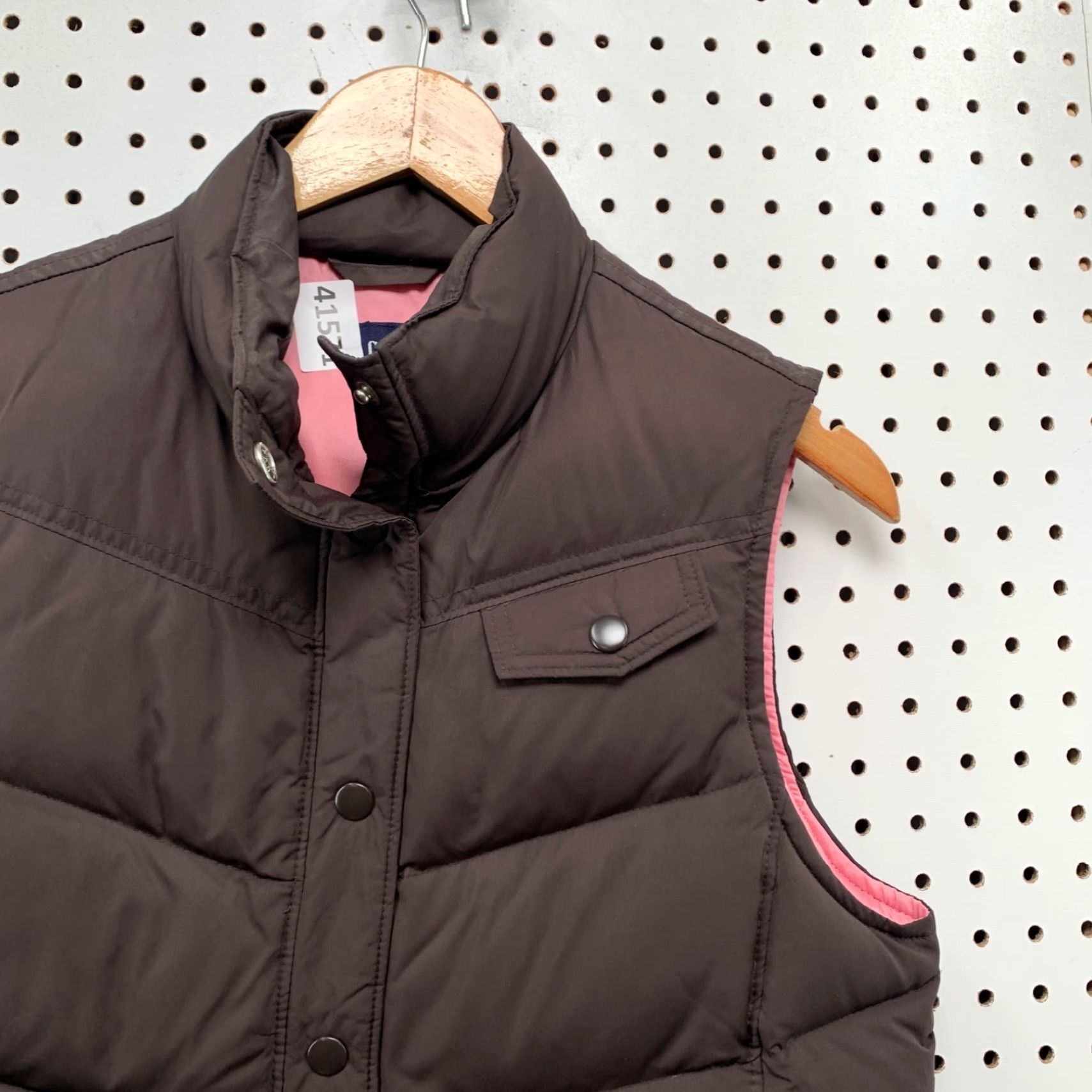 Gap Gap Women Vest Puffer Down Liner Sleeveless Brown Pink Small 18.5x22.5 Winter Fall Spring Casual Size S / US 4 / IT 40 - 7 Thumbnail