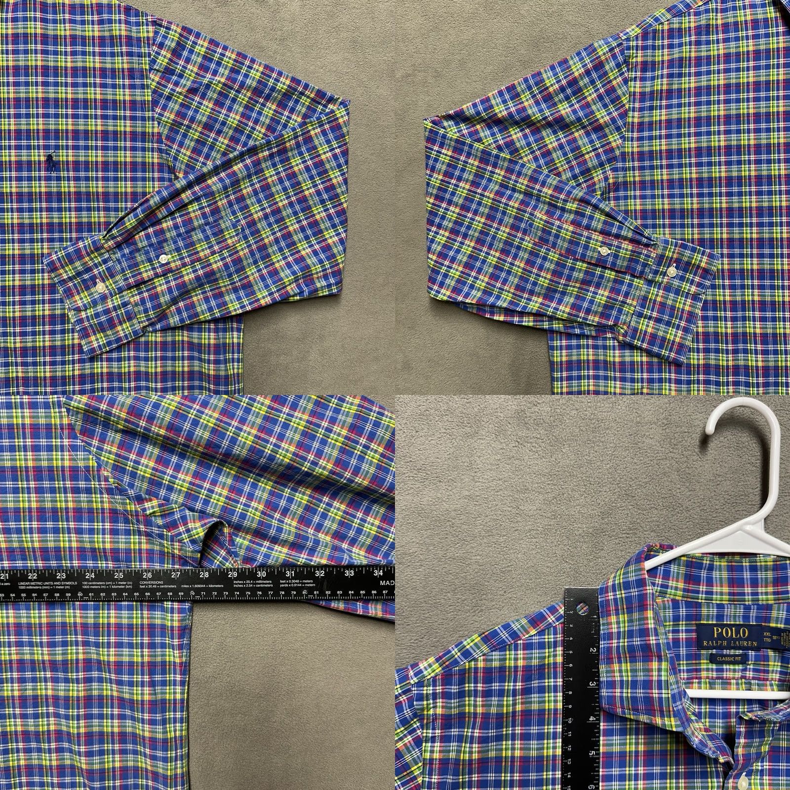 Polo Ralph Lauren Polo Ralph Lauren Shirt Mens 2XL Blue Plaid Classic Fit Stretch Poplin EUC Size US XXL / EU 58 / 5 - 8 Thumbnail