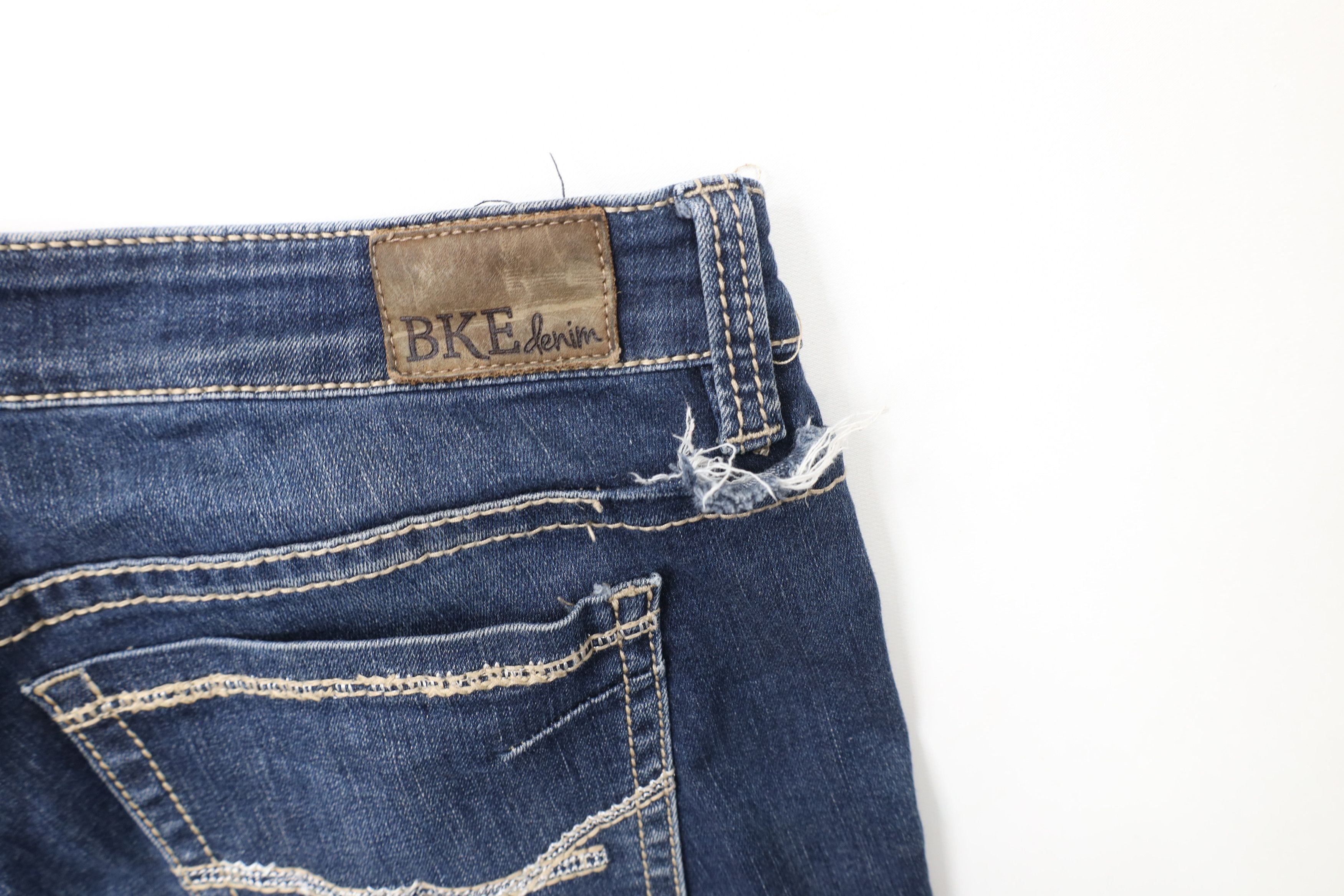 Vintage Buckle BKE Stitch Stretch Payton Flared Wide Leg Denim Jeans Size 30" / US 8 / IT 44 - 13 Thumbnail