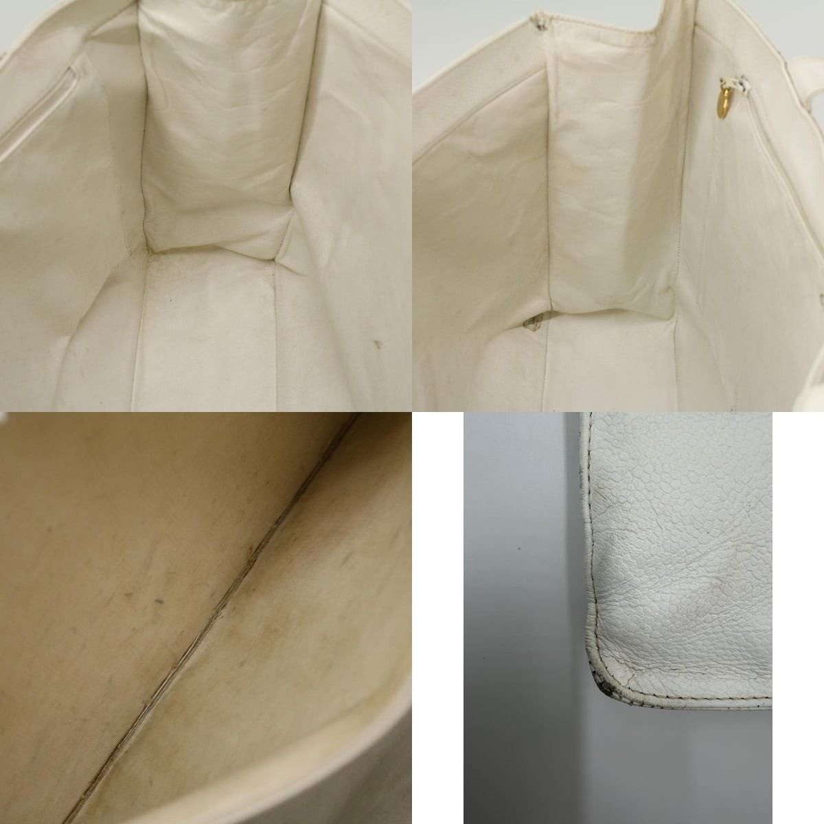 Chanel Chanel Caviar Skin White CC Tote Bag Size ONE SIZE - 7 Thumbnail