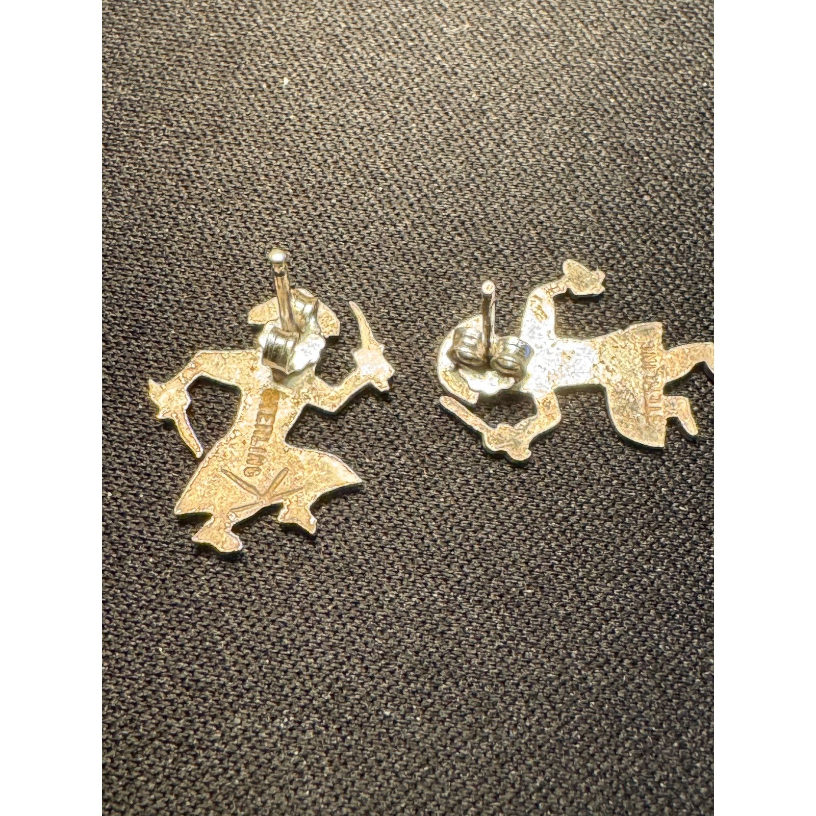 Other Vintage 925 Sterling Silver Native Dancers Post Earrings Size ONE SIZE - 4 Thumbnail