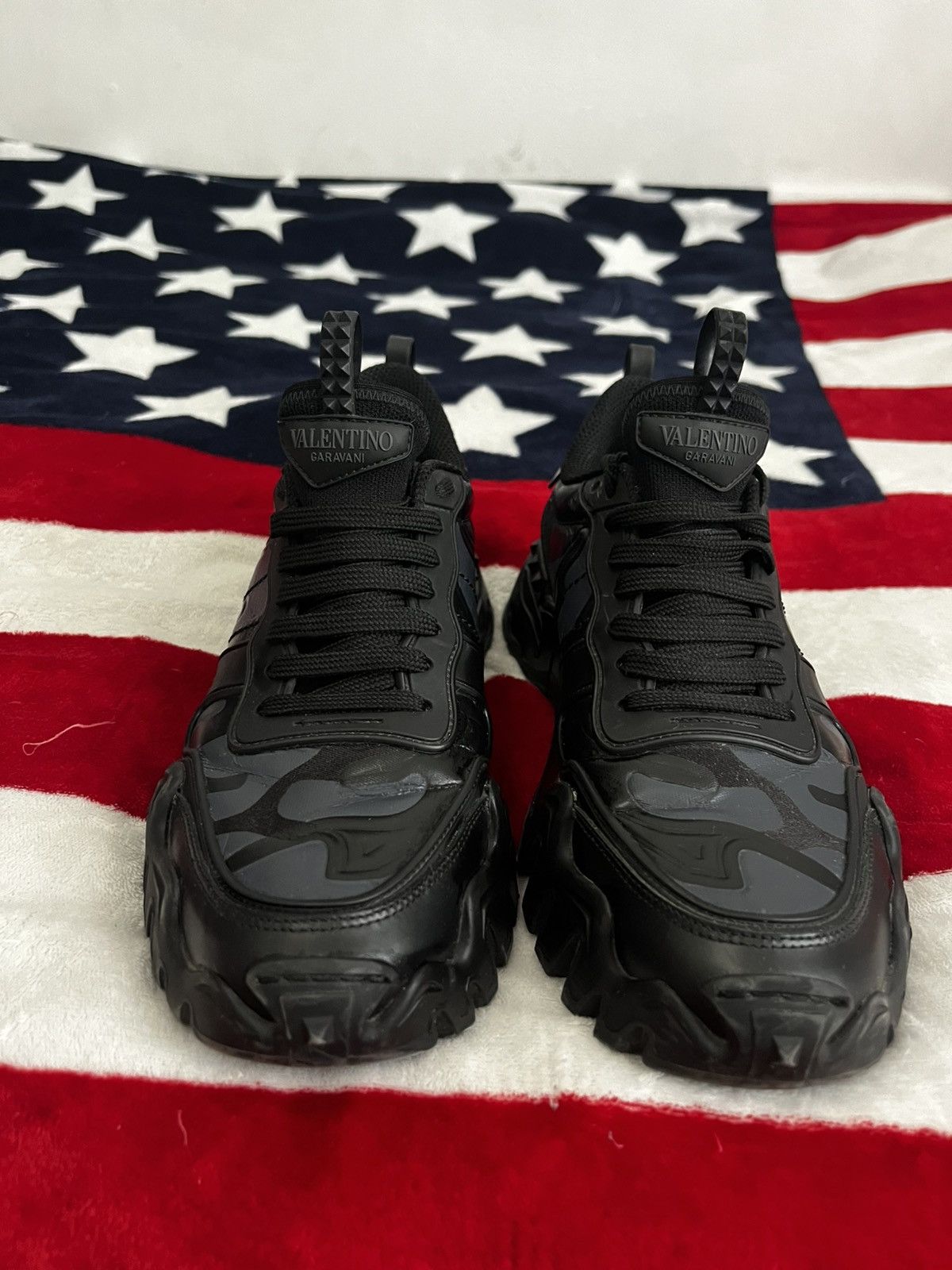 Valentino Valentino Garavani Black Camo Chunky Sneakers Size 41 Size US 8 / EU 41 - 4 Thumbnail