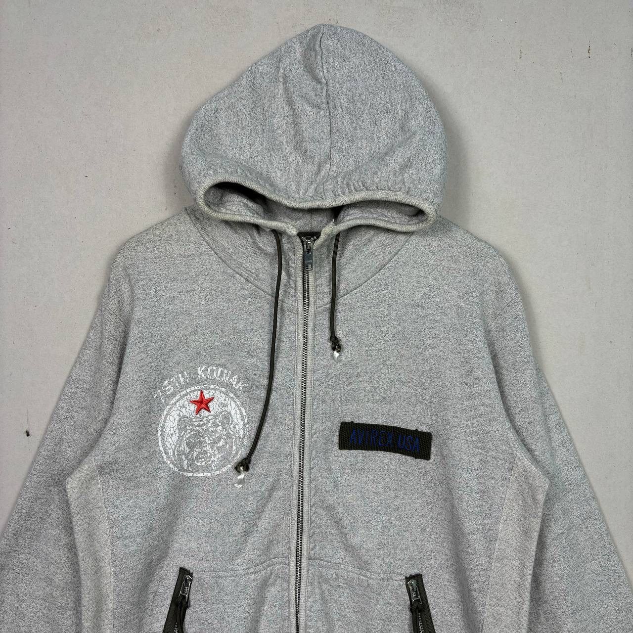Avirex Vintage Avirex Kodiak 75 Air Station Zip Hoodie Gray Size L Size US L / EU 52-54 / 3 - 3 Thumbnail